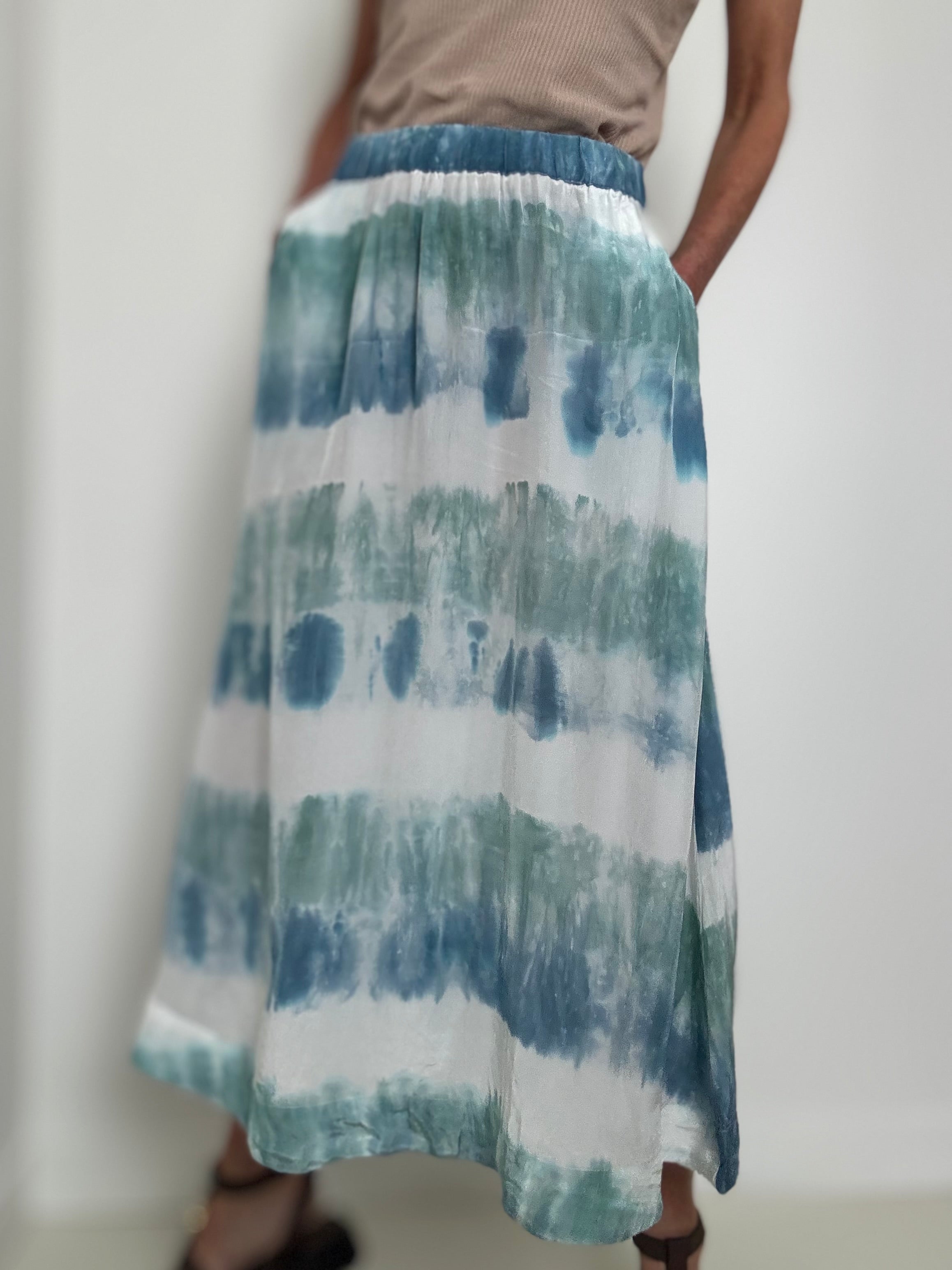Project AJ 117 Skirts Franny Skirt Ocean Blues Tieydye