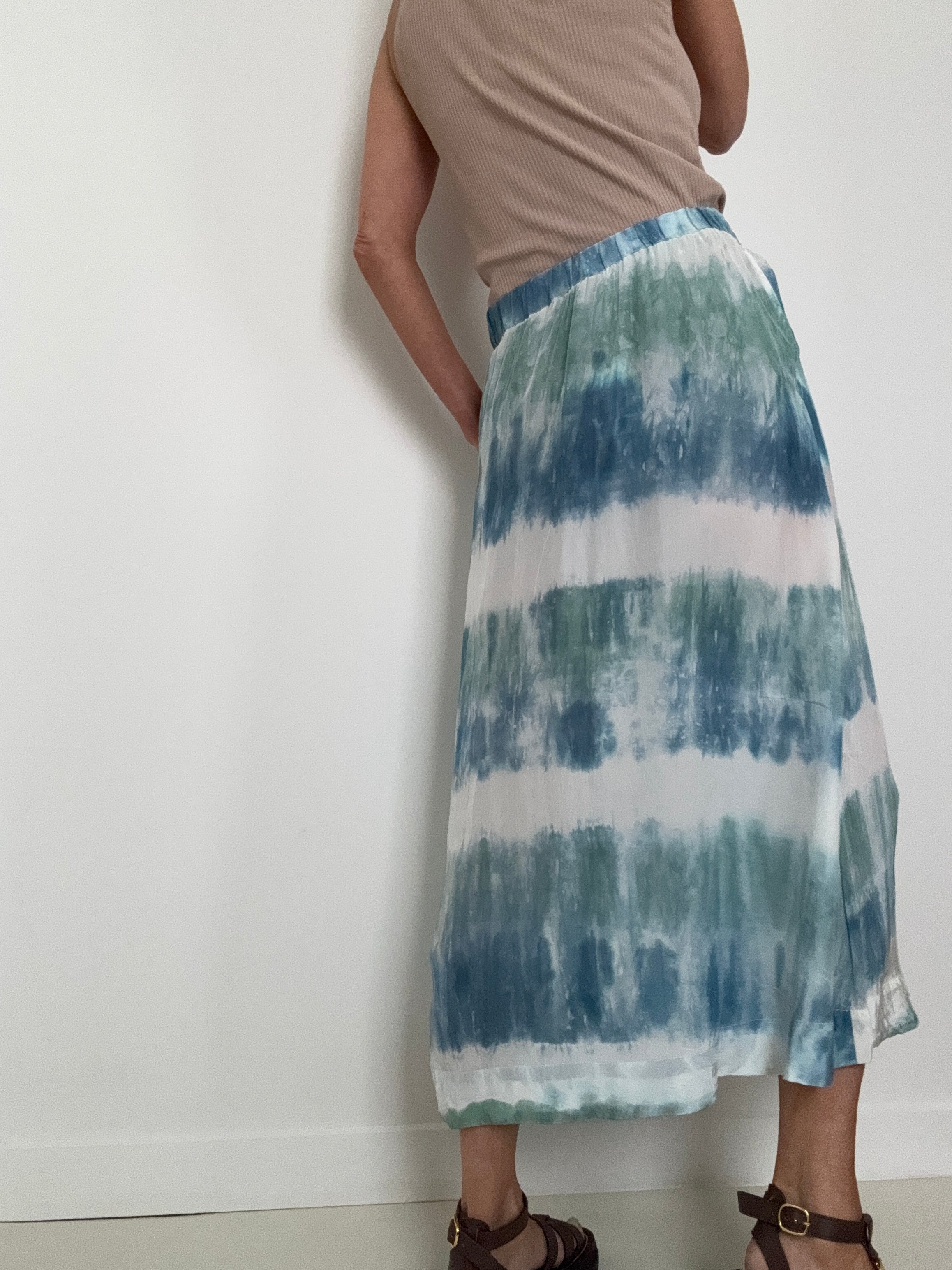 Project AJ 117 Skirts Franny Skirt Ocean Blues Tieydye