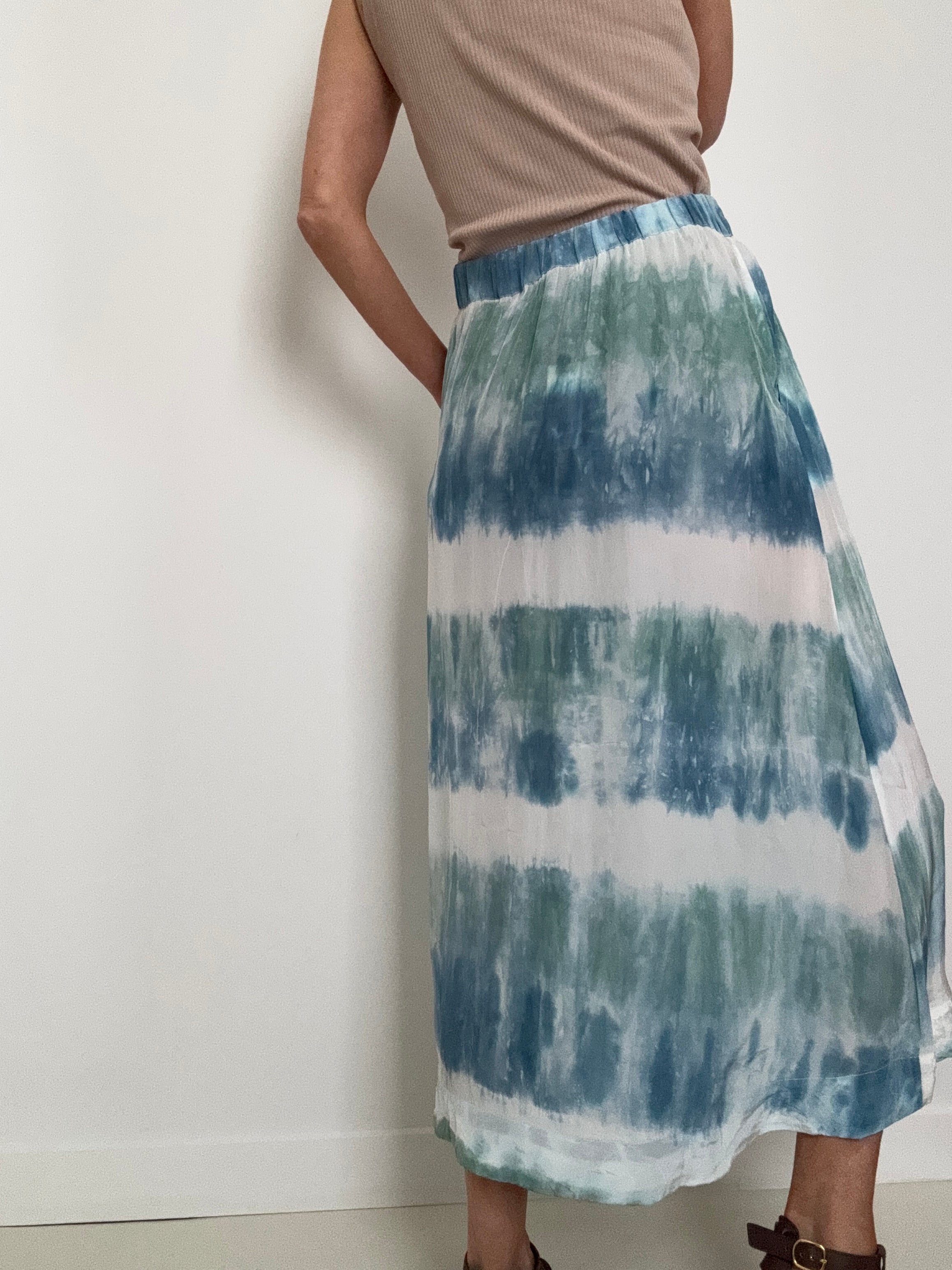 Project AJ 117 Skirts Franny Skirt Ocean Blues Tieydye