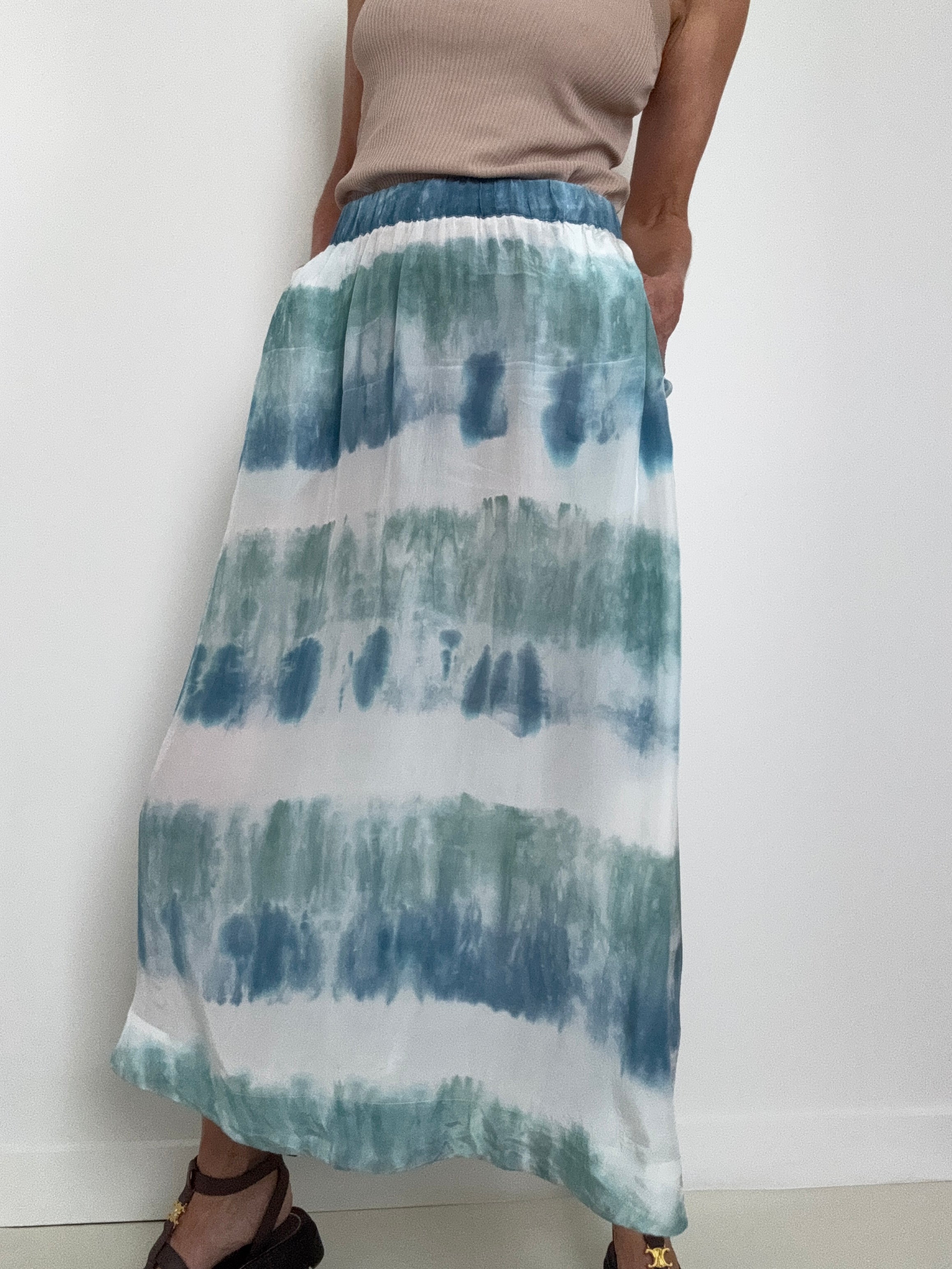 Project AJ 117 Skirts Franny Skirt Ocean Blues Tieydye