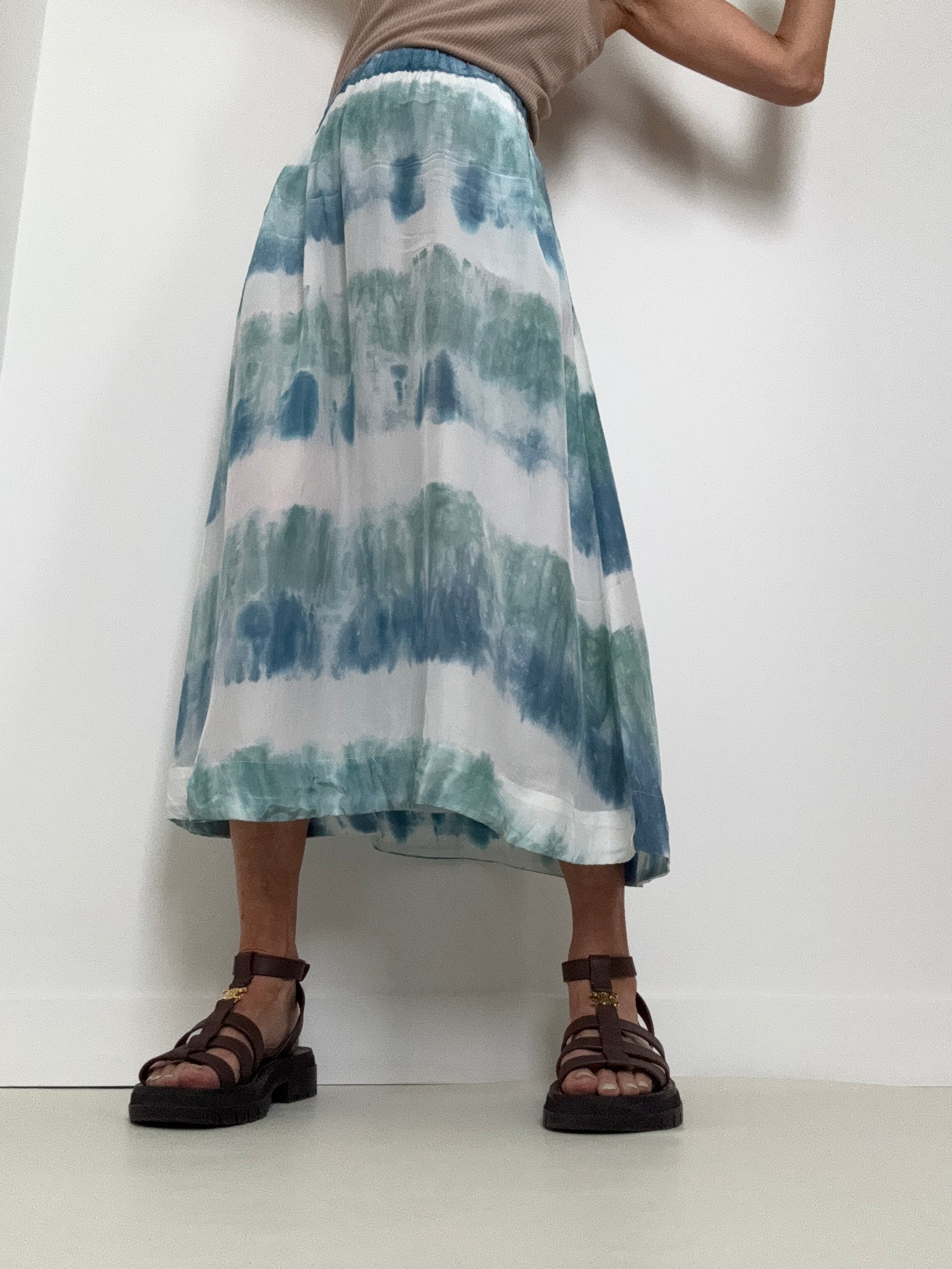 Project AJ 117 Skirts Franny Skirt Ocean Blues Tieydye