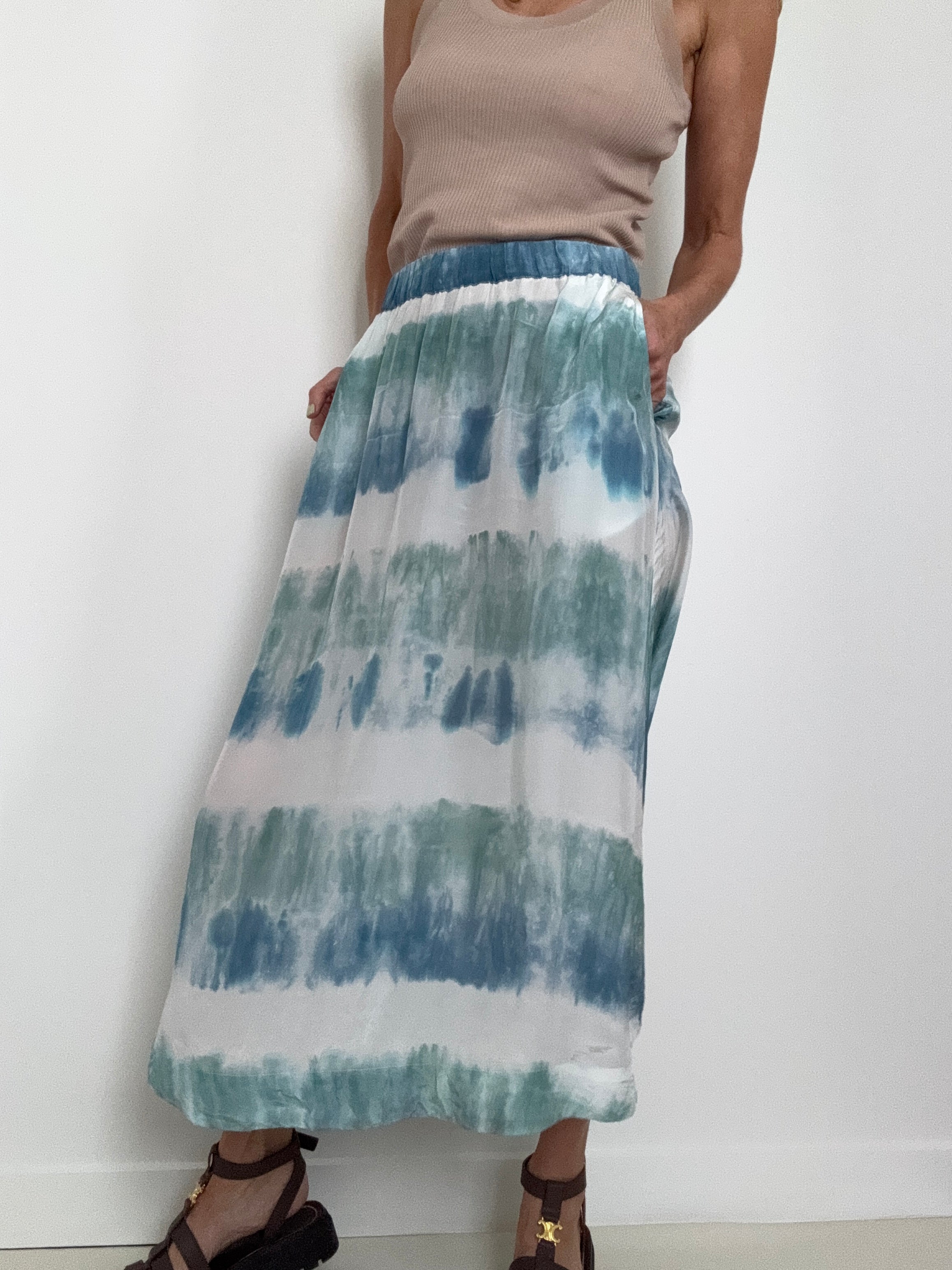 Project AJ 117 Skirts Franny Skirt Ocean Blues Tieydye