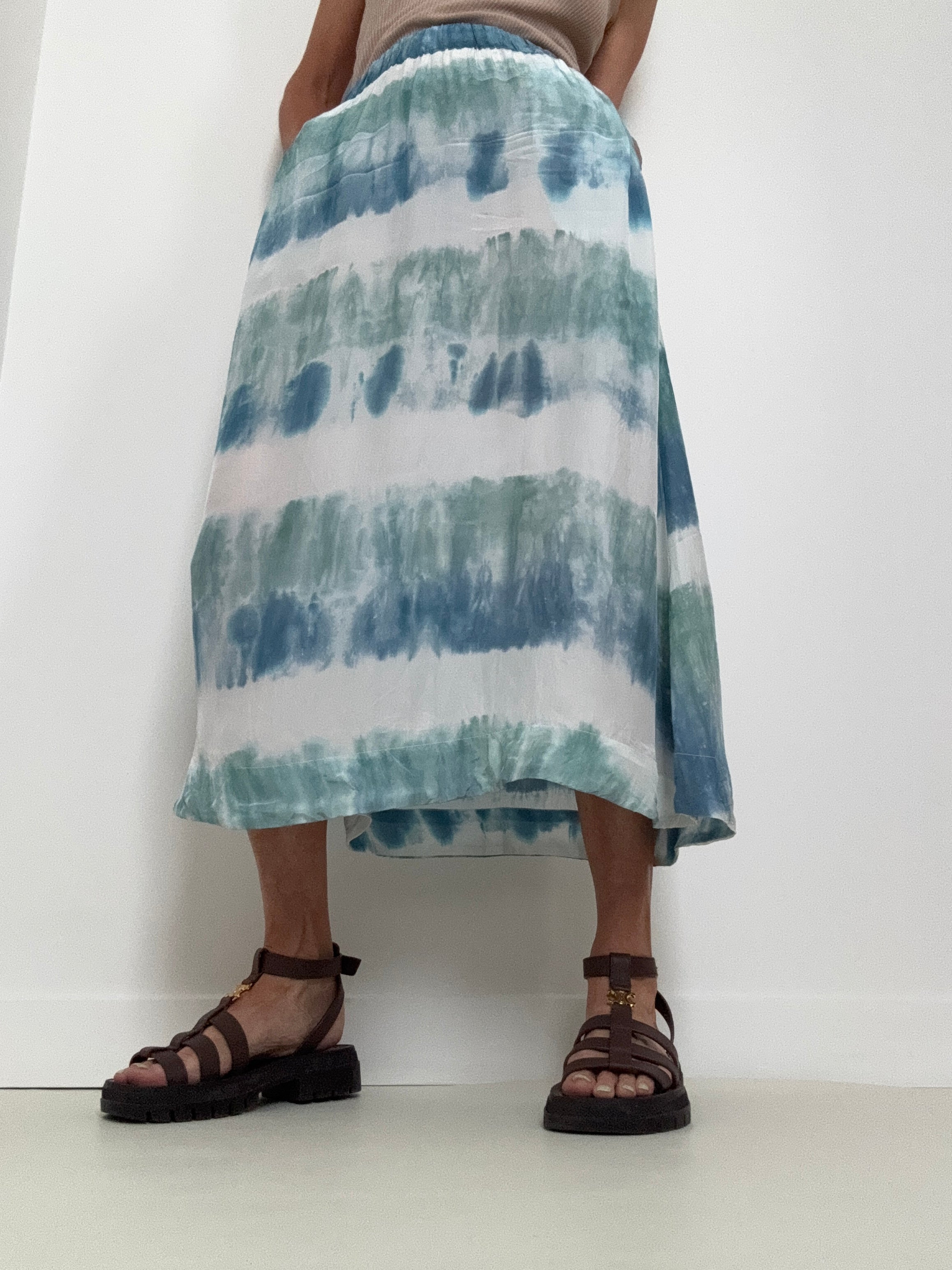 Project AJ 117 Skirts Franny Skirt Ocean Blues Tieydye