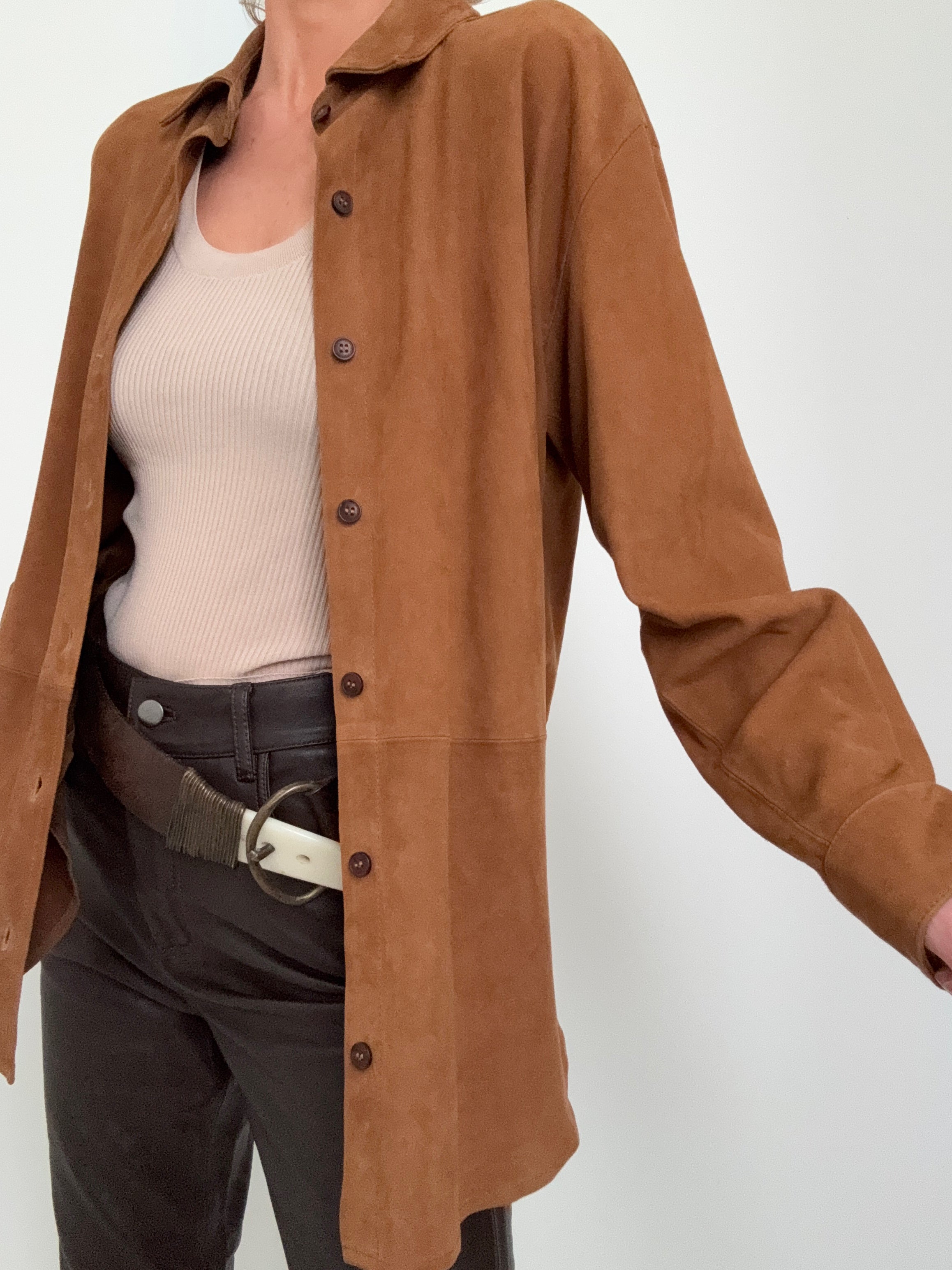 Quince Shirts Suede Overshirt