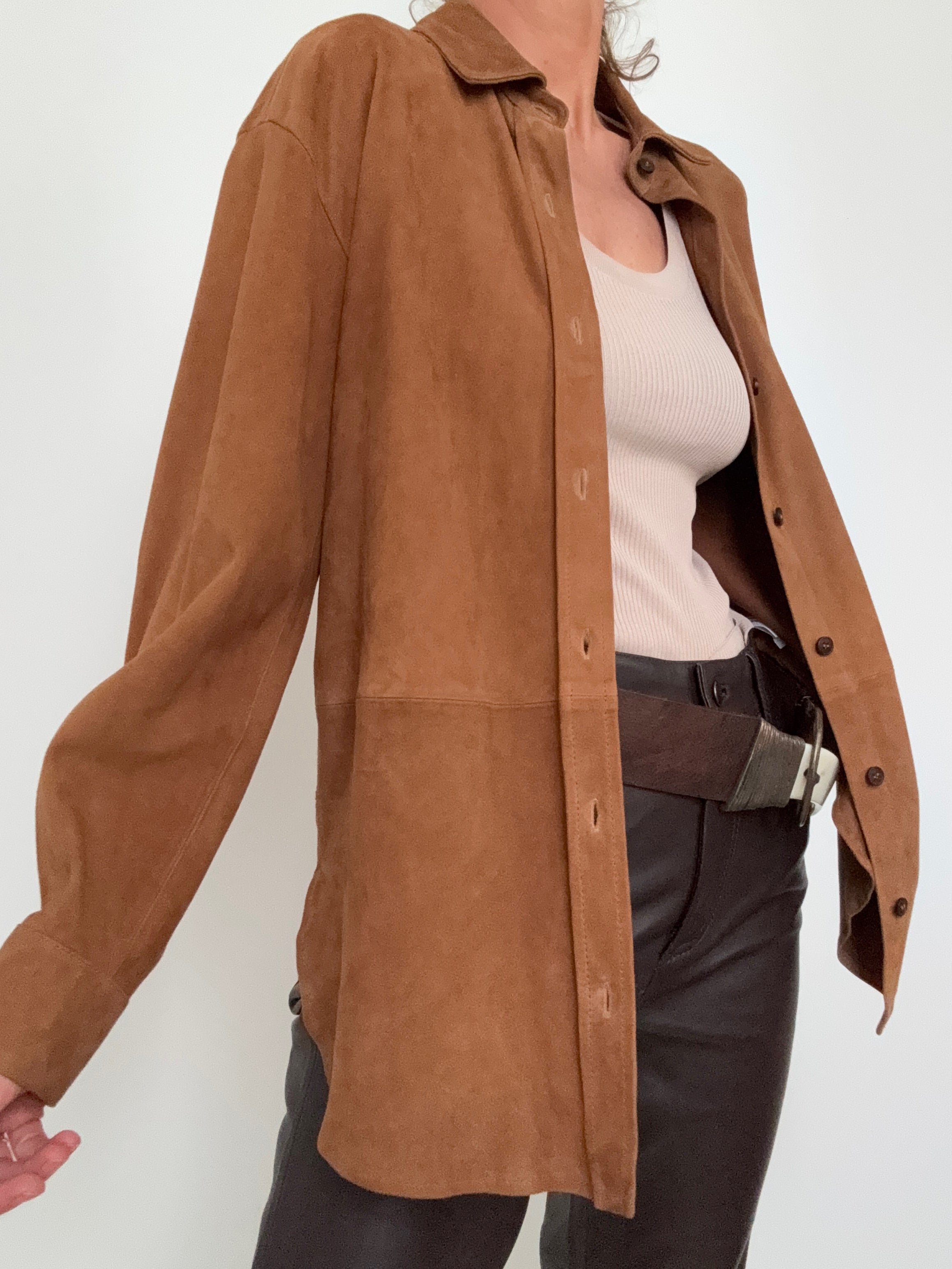 Quince Shirts Suede Overshirt