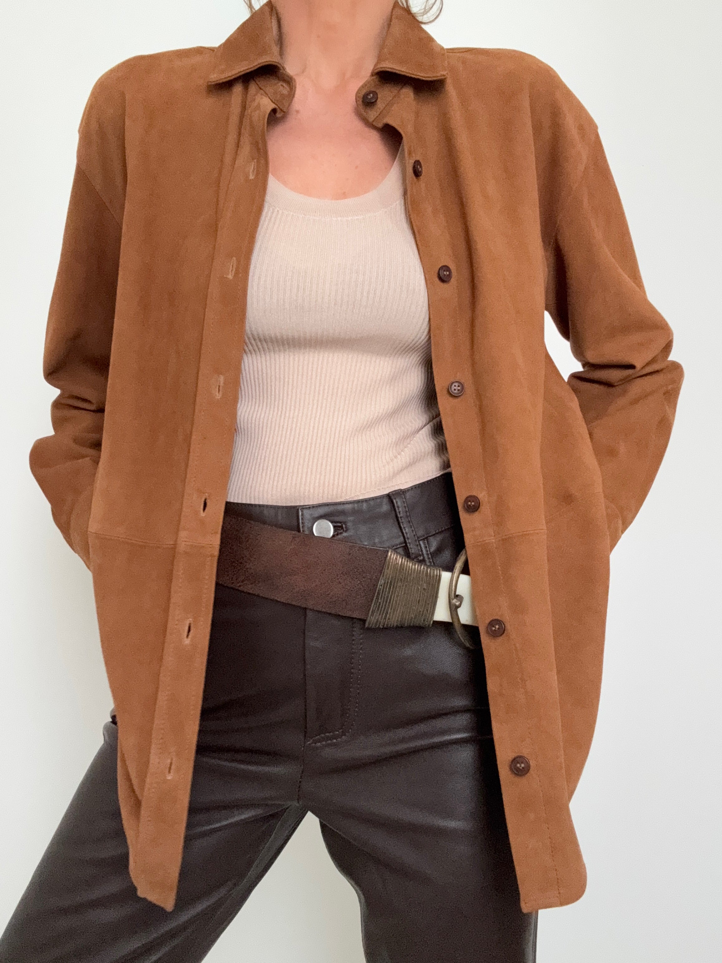 Quince Shirts Suede Overshirt