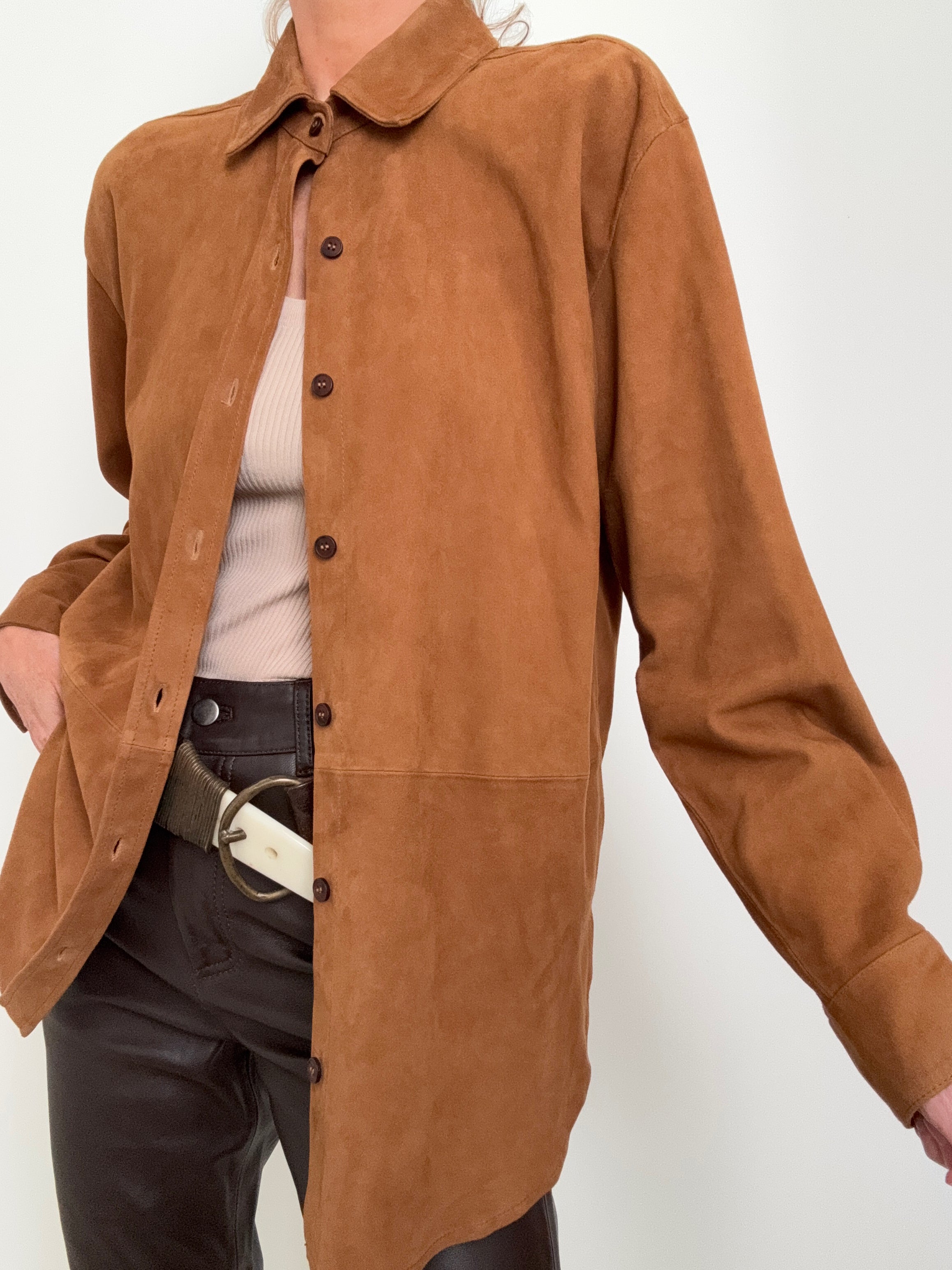 Quince Shirts Suede Overshirt