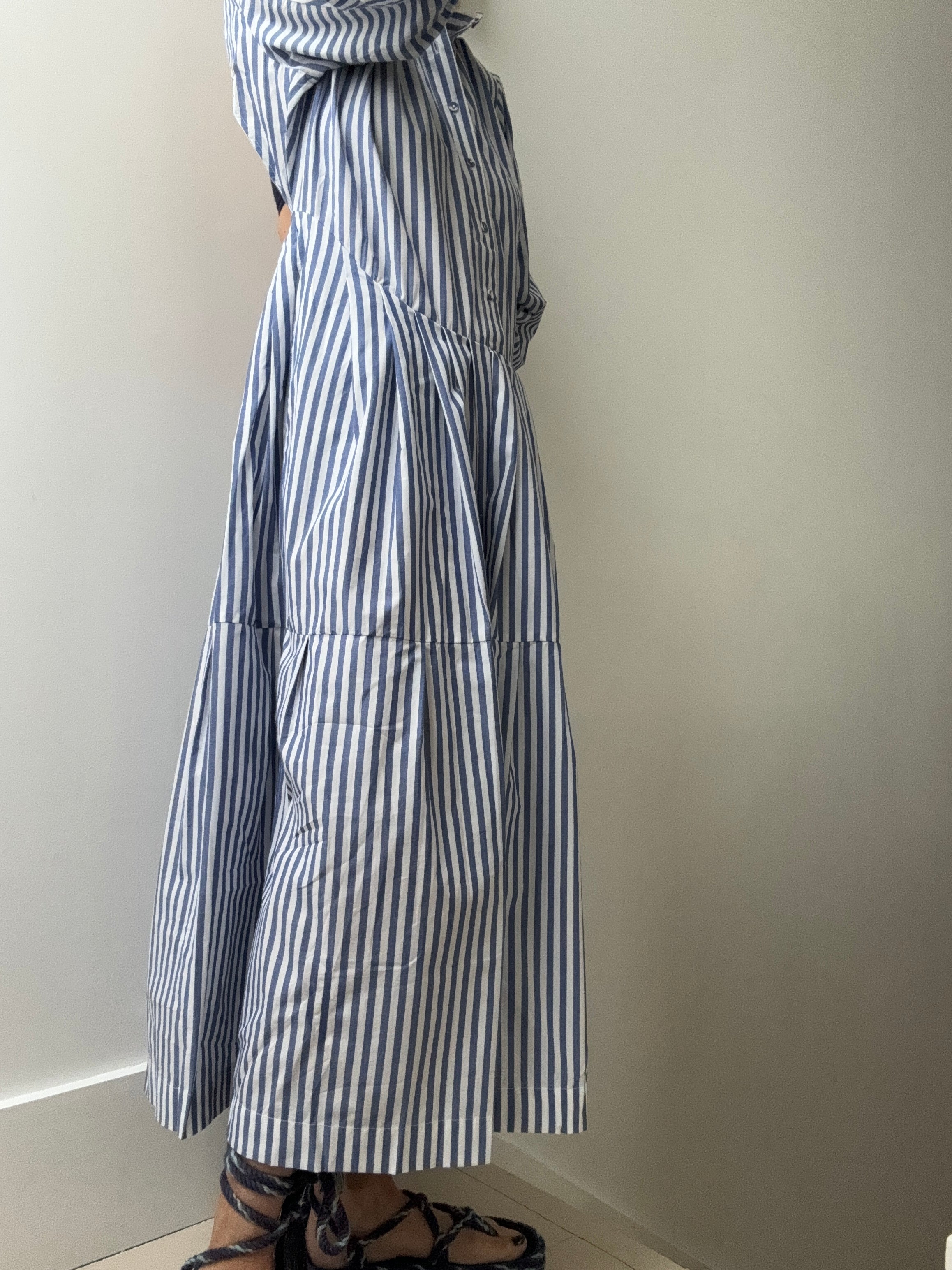 Rabens Saloner Dresses Prisha Shirt Stripe Dress Blue Stripe