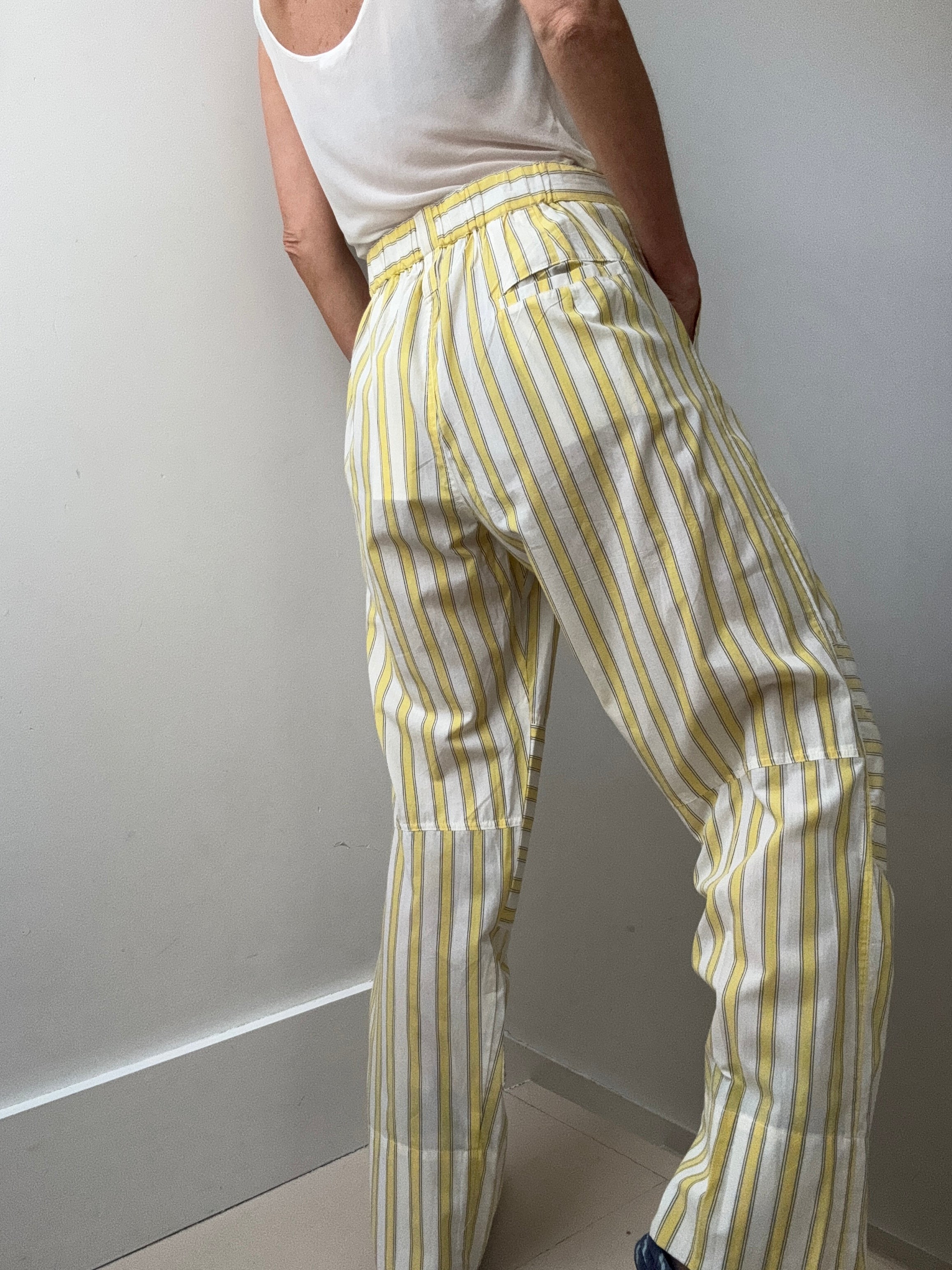 Rabens Saloner Pants Fresia Line Pants Lemon