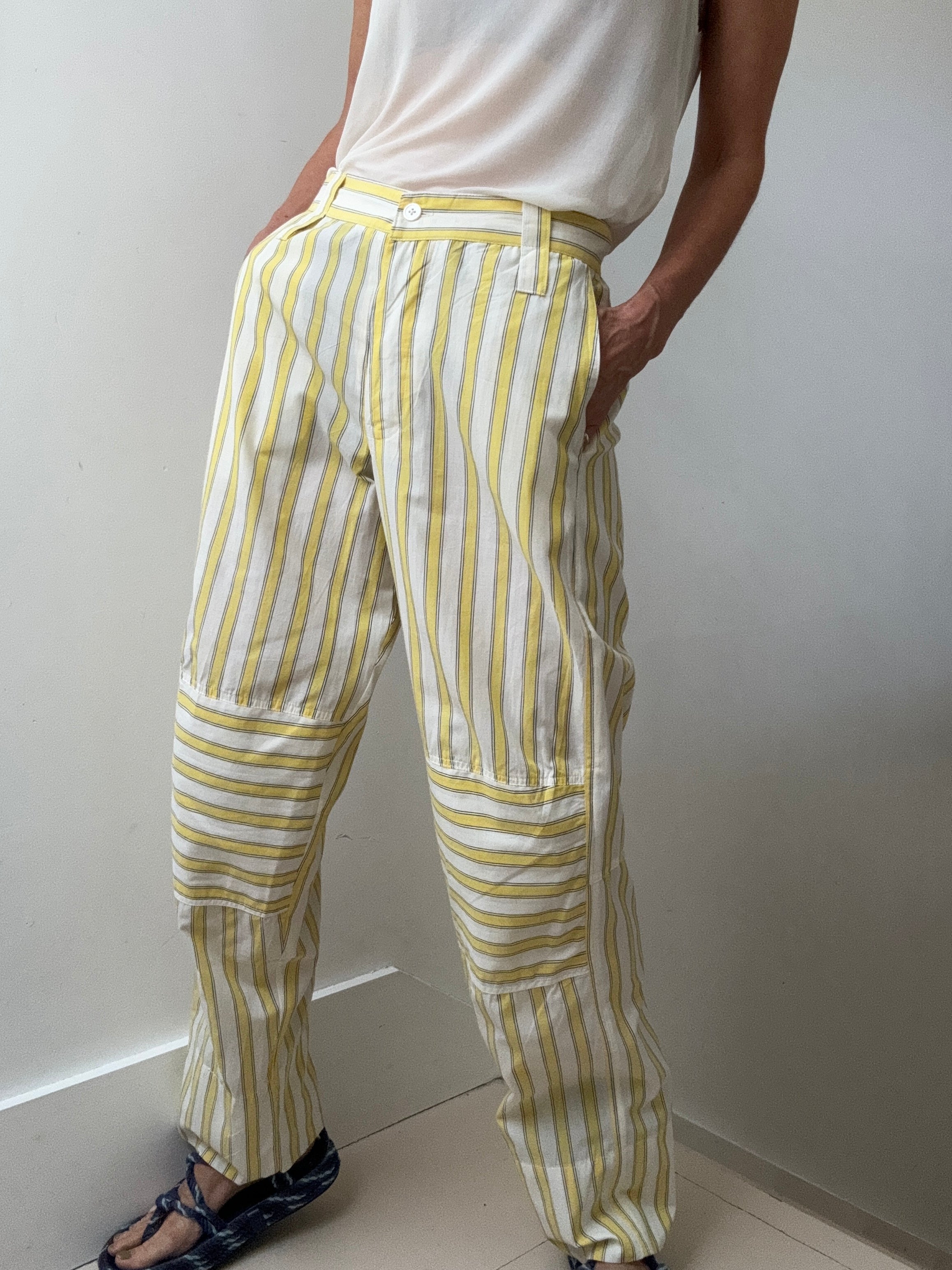 Rabens Saloner Pants Fresia Line Pants Lemon