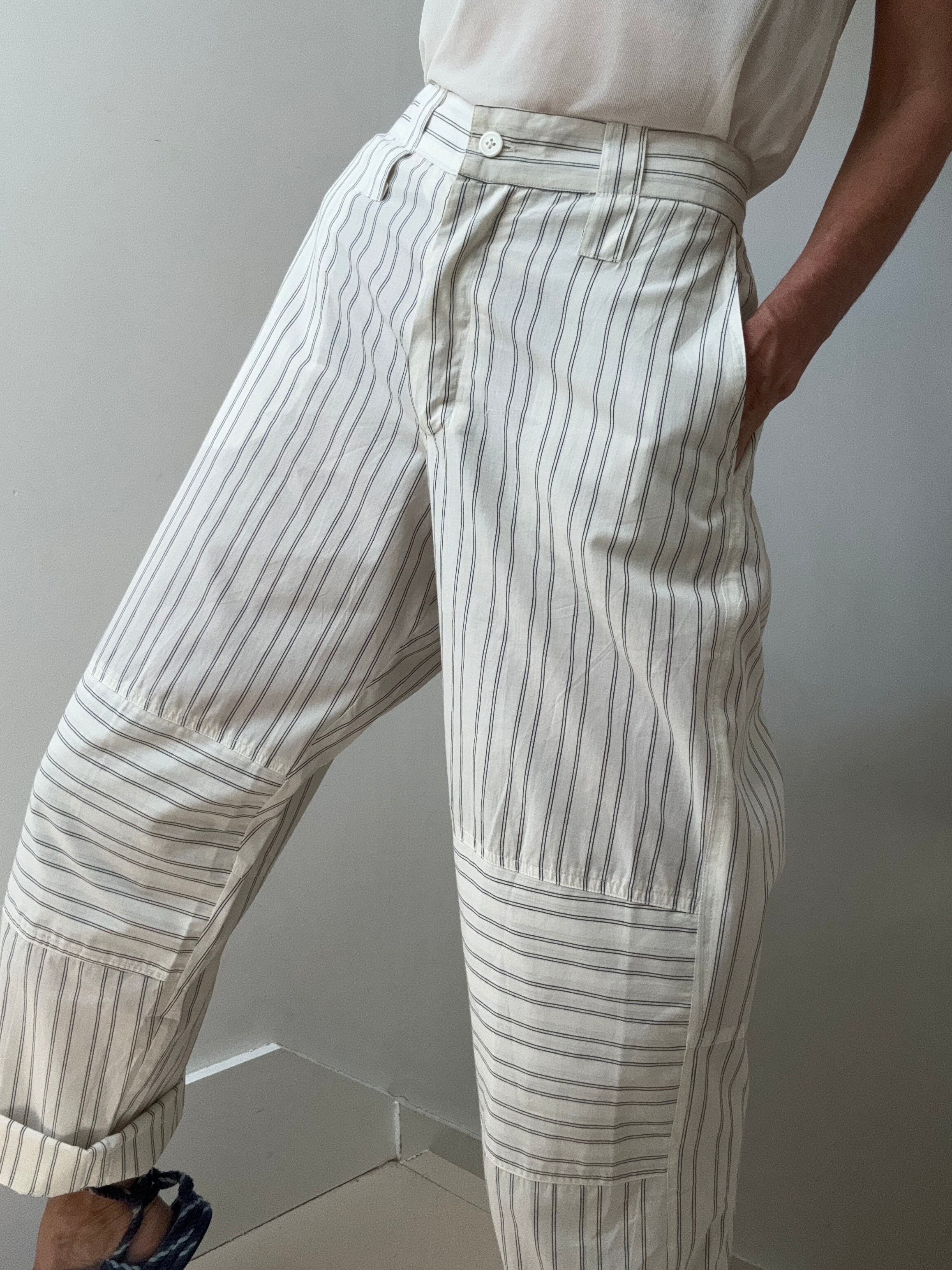 Rabens Saloner Pants Fresia Line Pants Off White