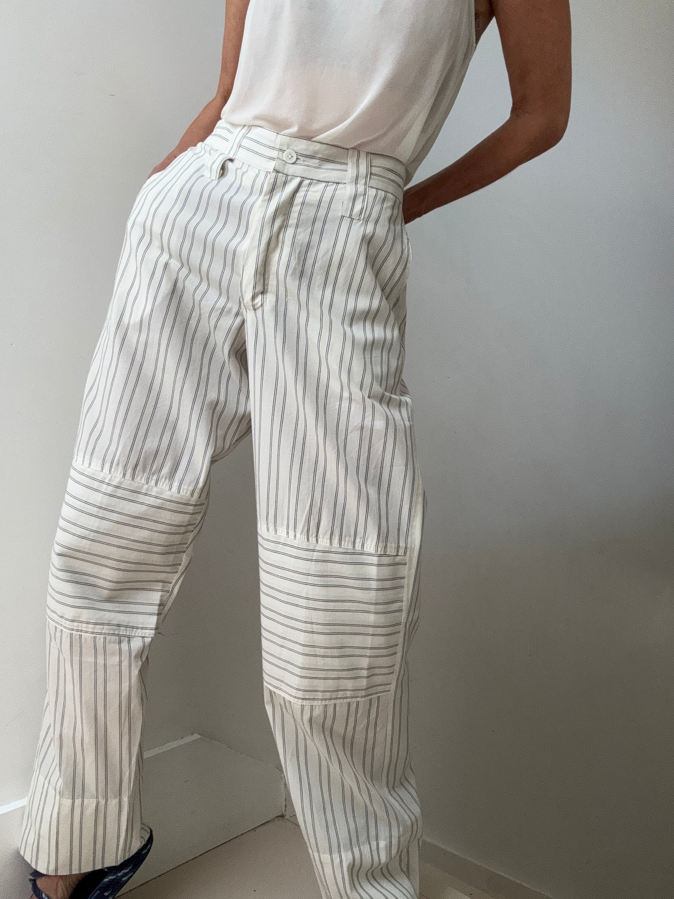 Rabens Saloner Pants Fresia Line Pants Off White