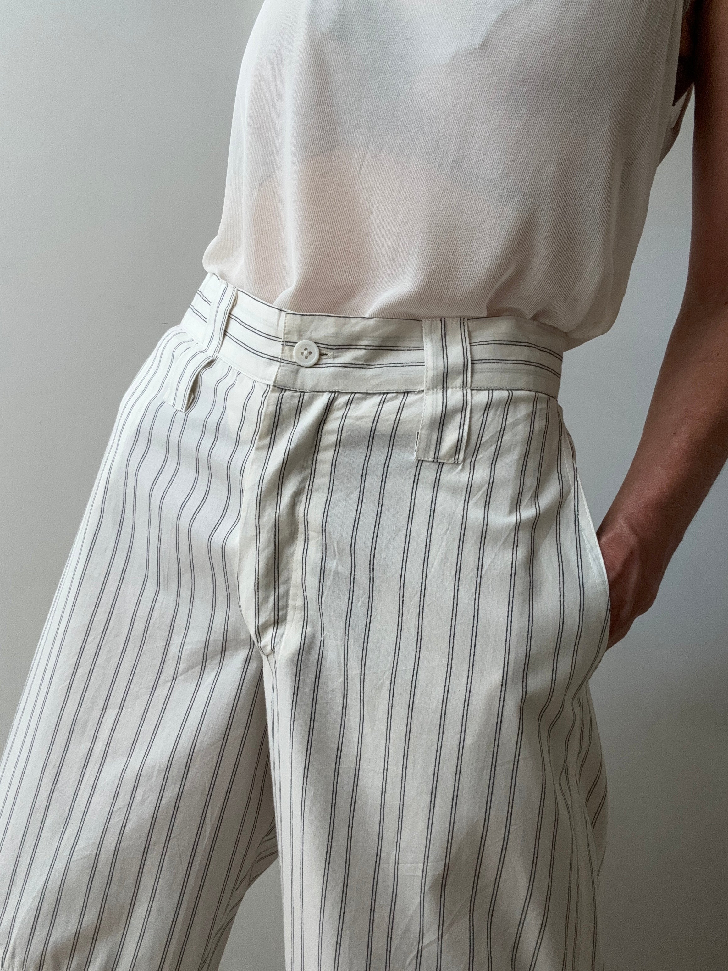 Rabens Saloner Pants Fresia Line Pants Off White