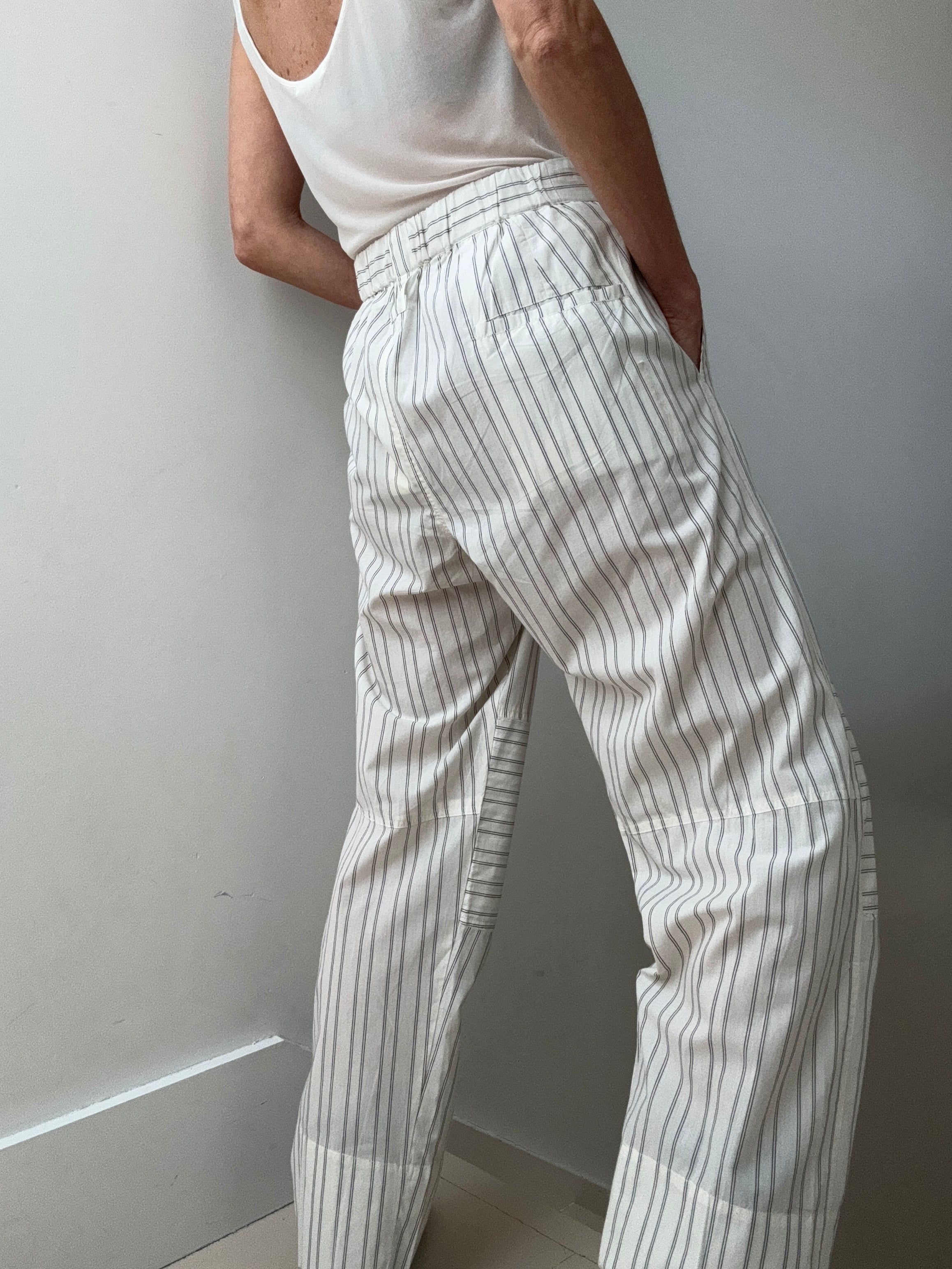 Rabens Saloner Pants Fresia Line Pants Off White