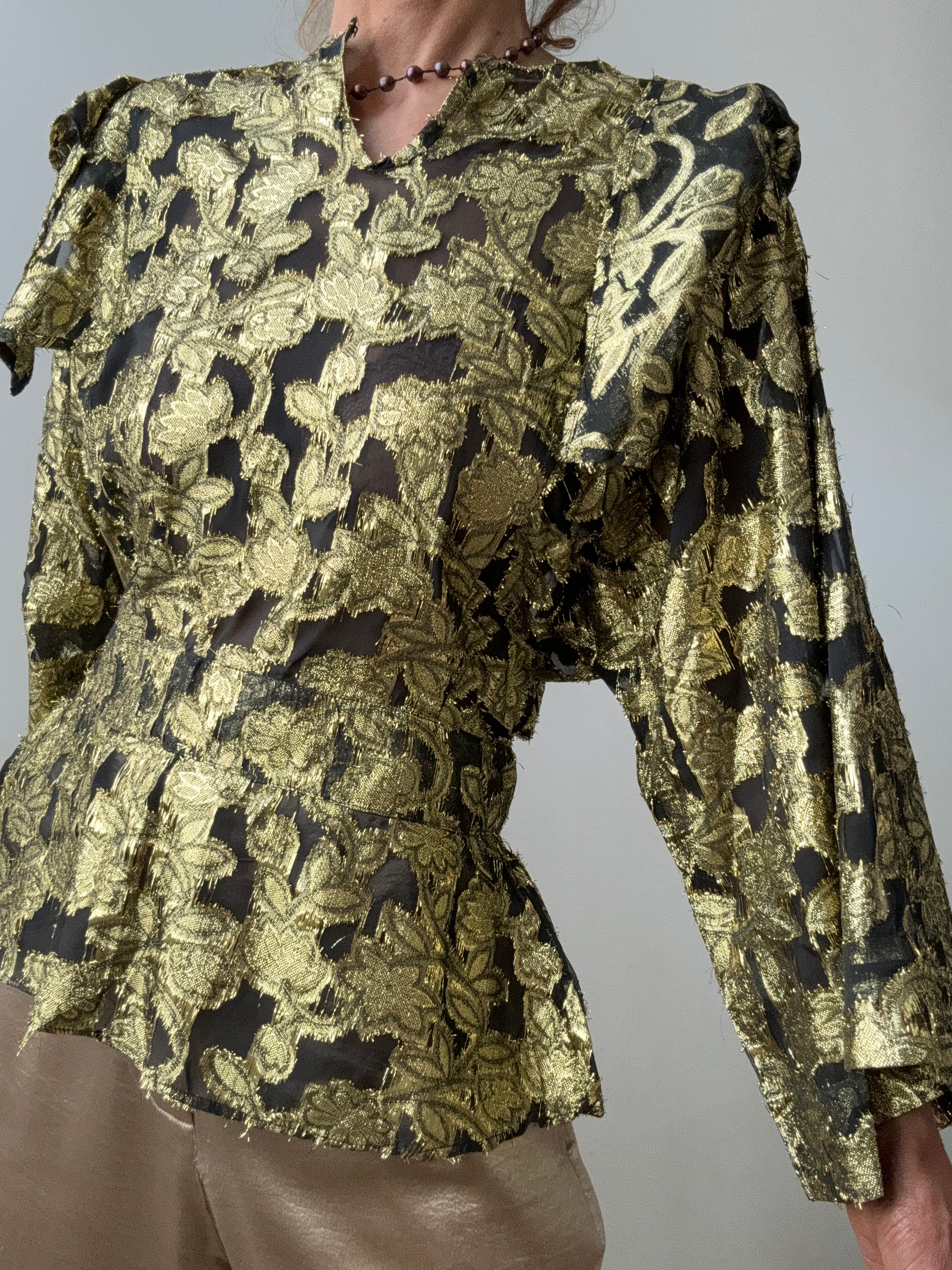 Rabens Saloner Lurex Blouse Joy Forest | Blouses