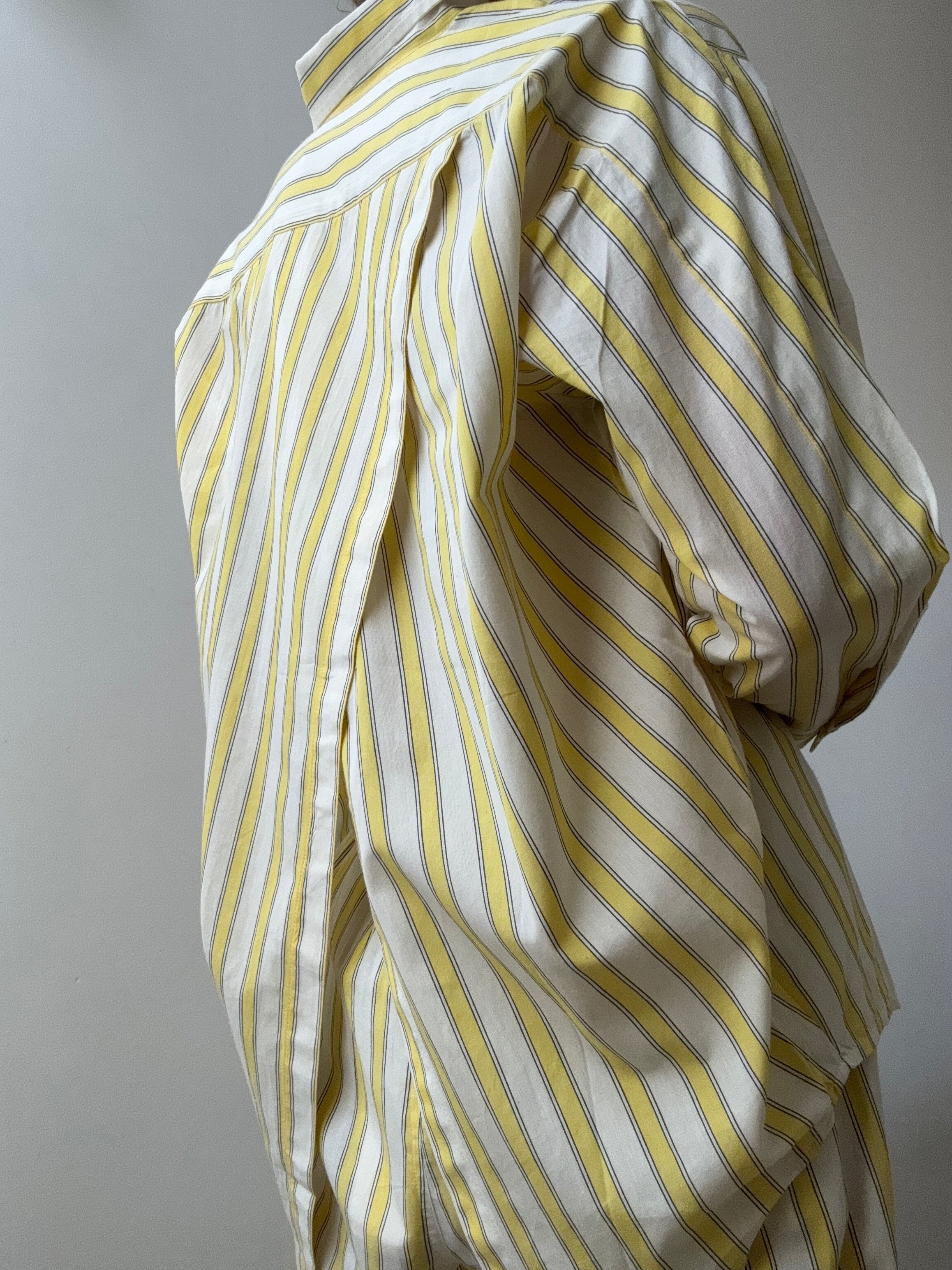 Rabens Saloner Shirts Trisha Open Back Line Shirt Lemon