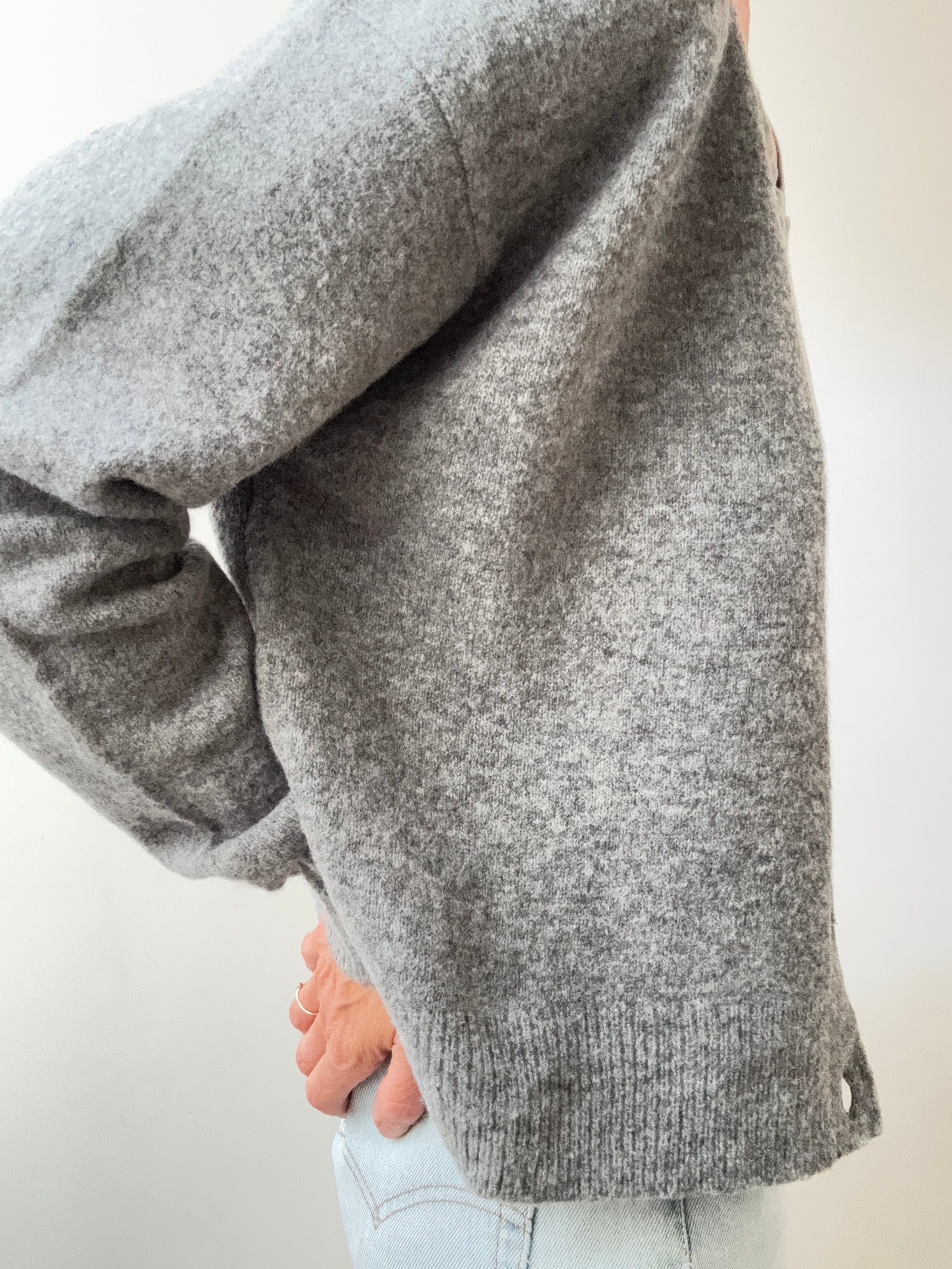 Ralph Lauren Cardigans Ralph Lauren Grey Marle Crop Cardigan