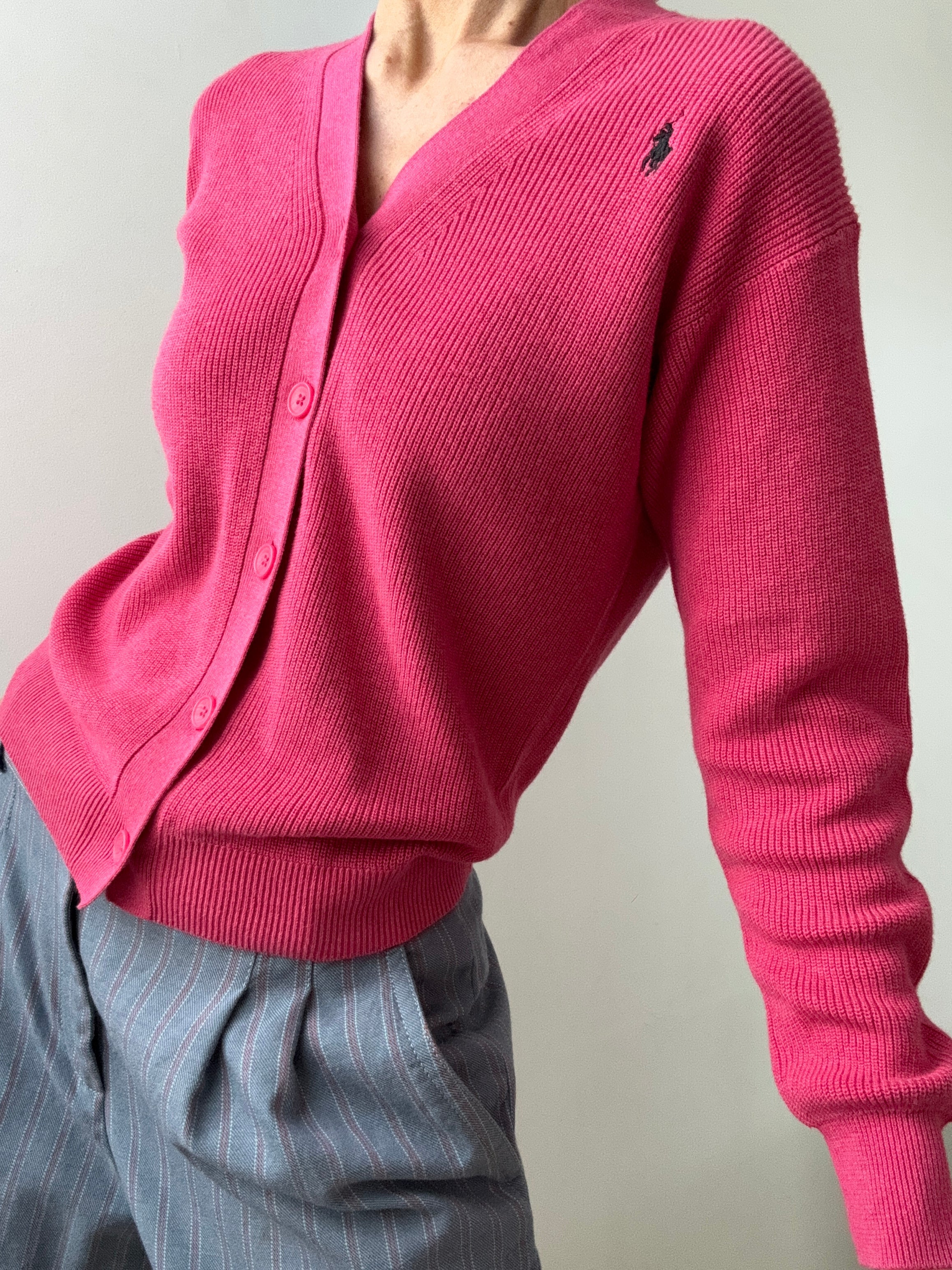 Ralph lauren pink cardigan best sale