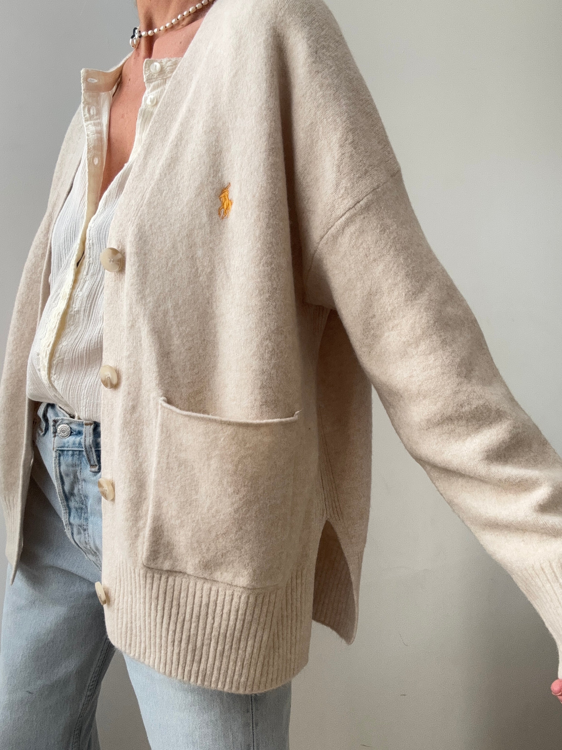 Ralph Lauren Cardigans Ralph Lauren Soft Knit Cardigan Oatmeal