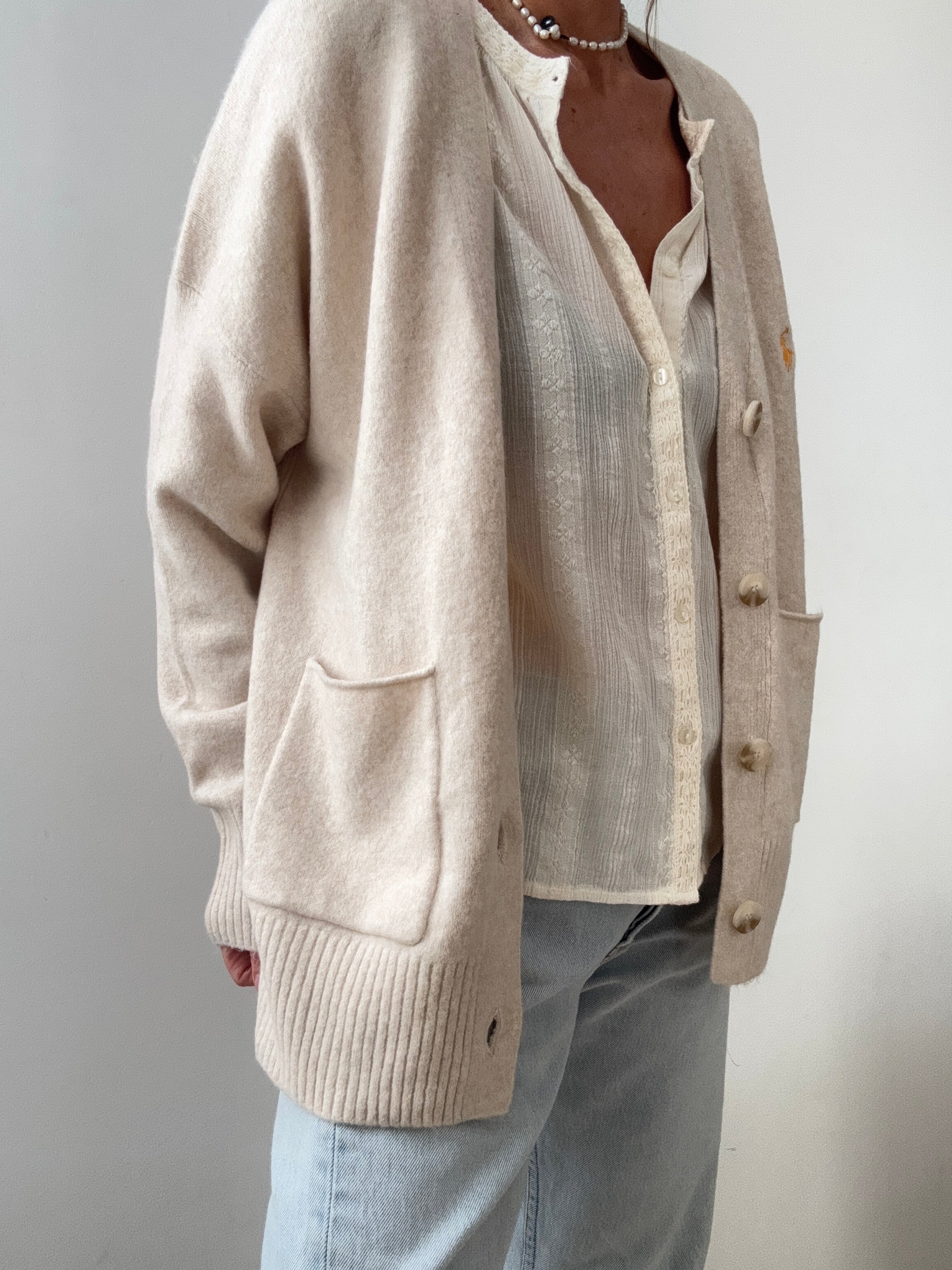 Ralph Lauren Cardigans Ralph Lauren Soft Knit Cardigan Oatmeal