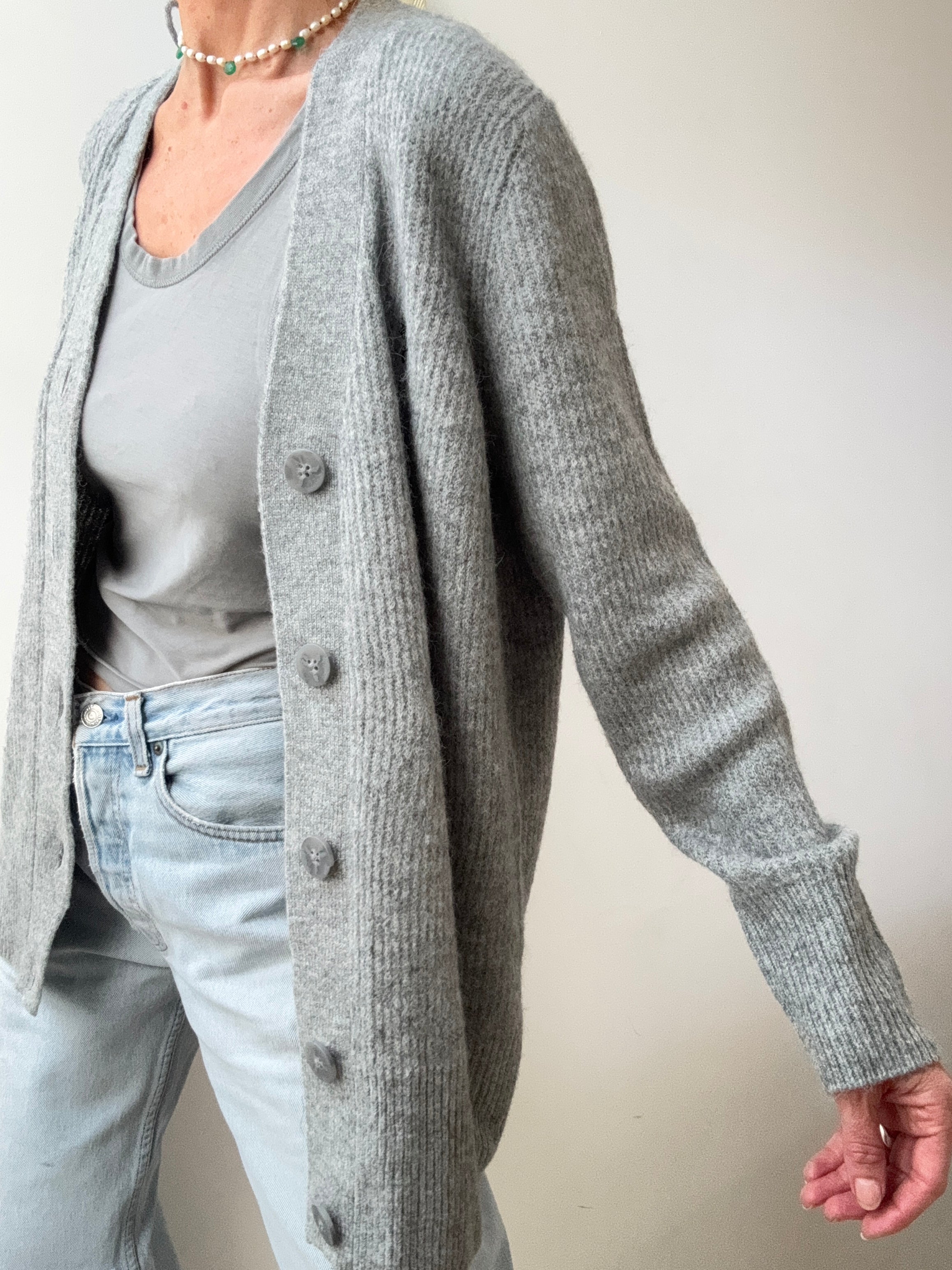 Ralph Lauren Soft Ribbed Cardigan Grey | Cardigans