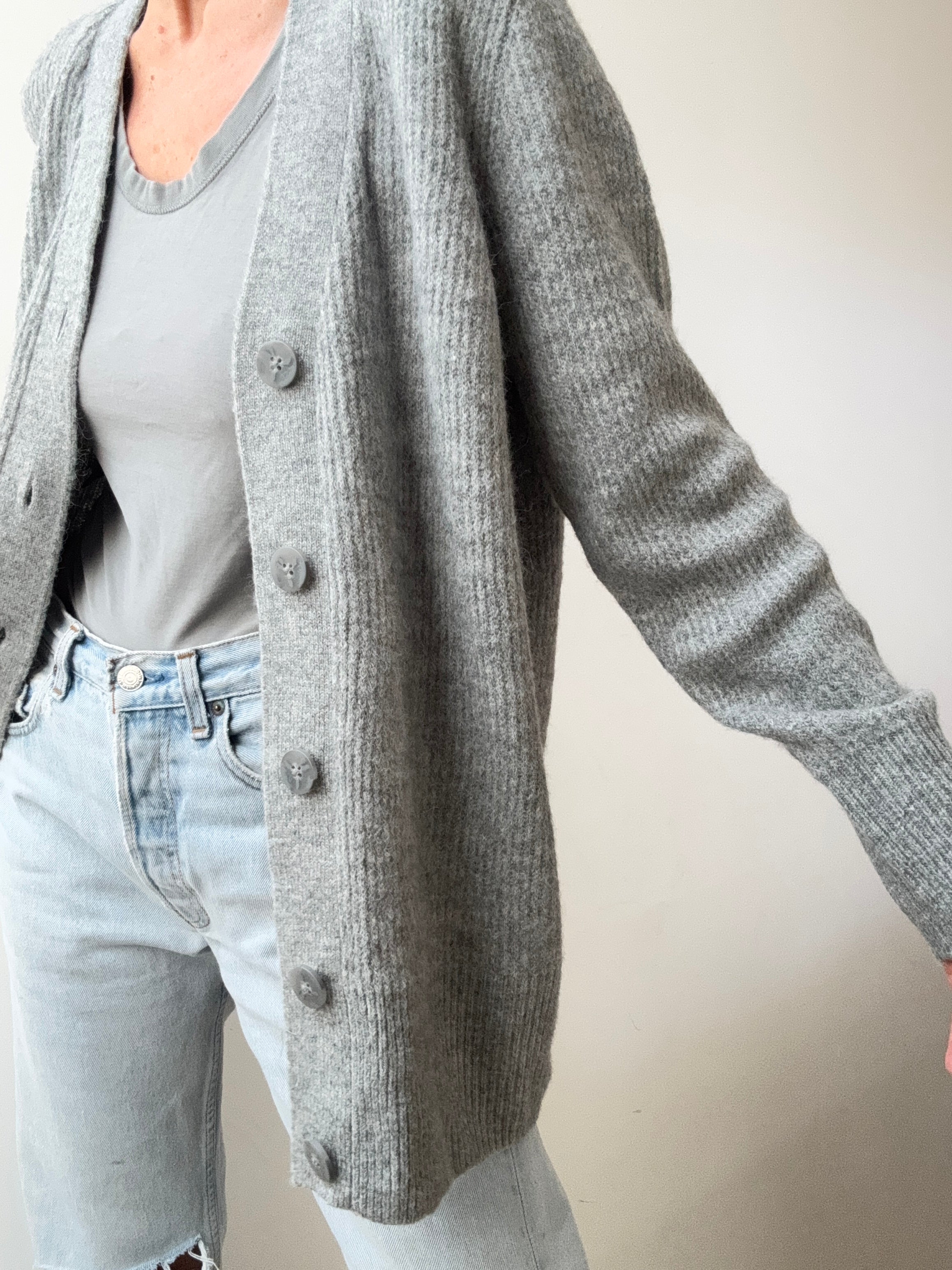 Ralph Lauren Soft Ribbed Cardigan Grey | Cardigans