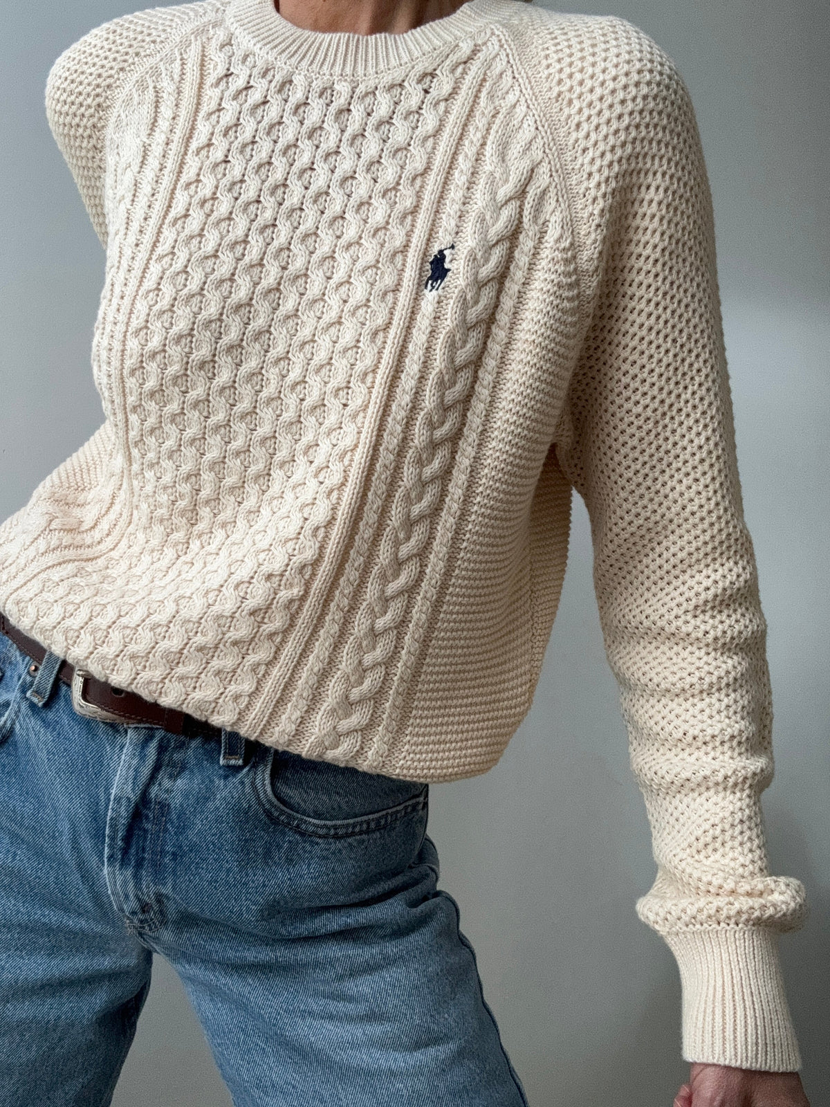 Ralph Lauren Fisherman Cable Knit Cream | Jumpers