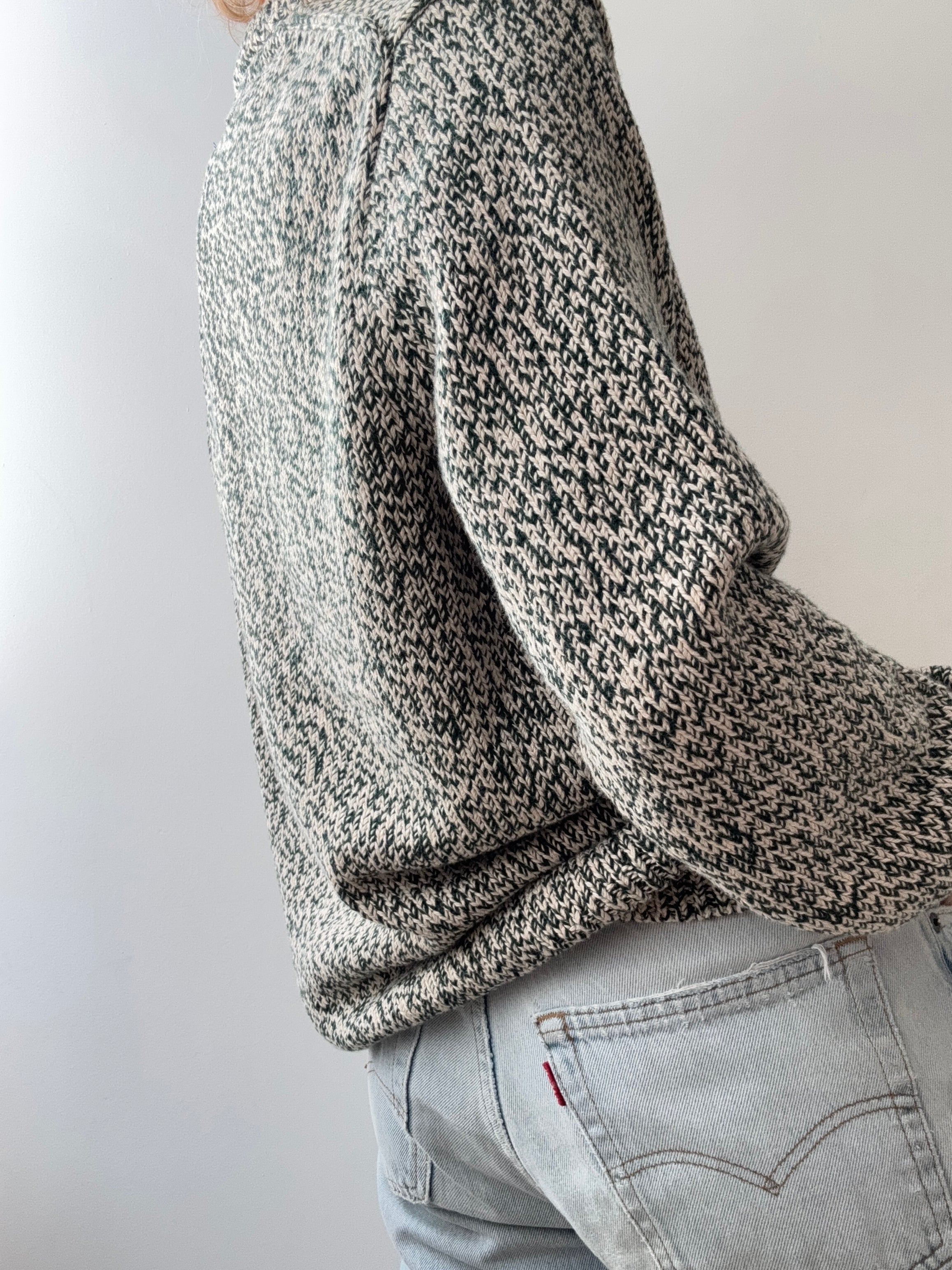 Ralph Lauren Green White Mix Knit | Jumpers