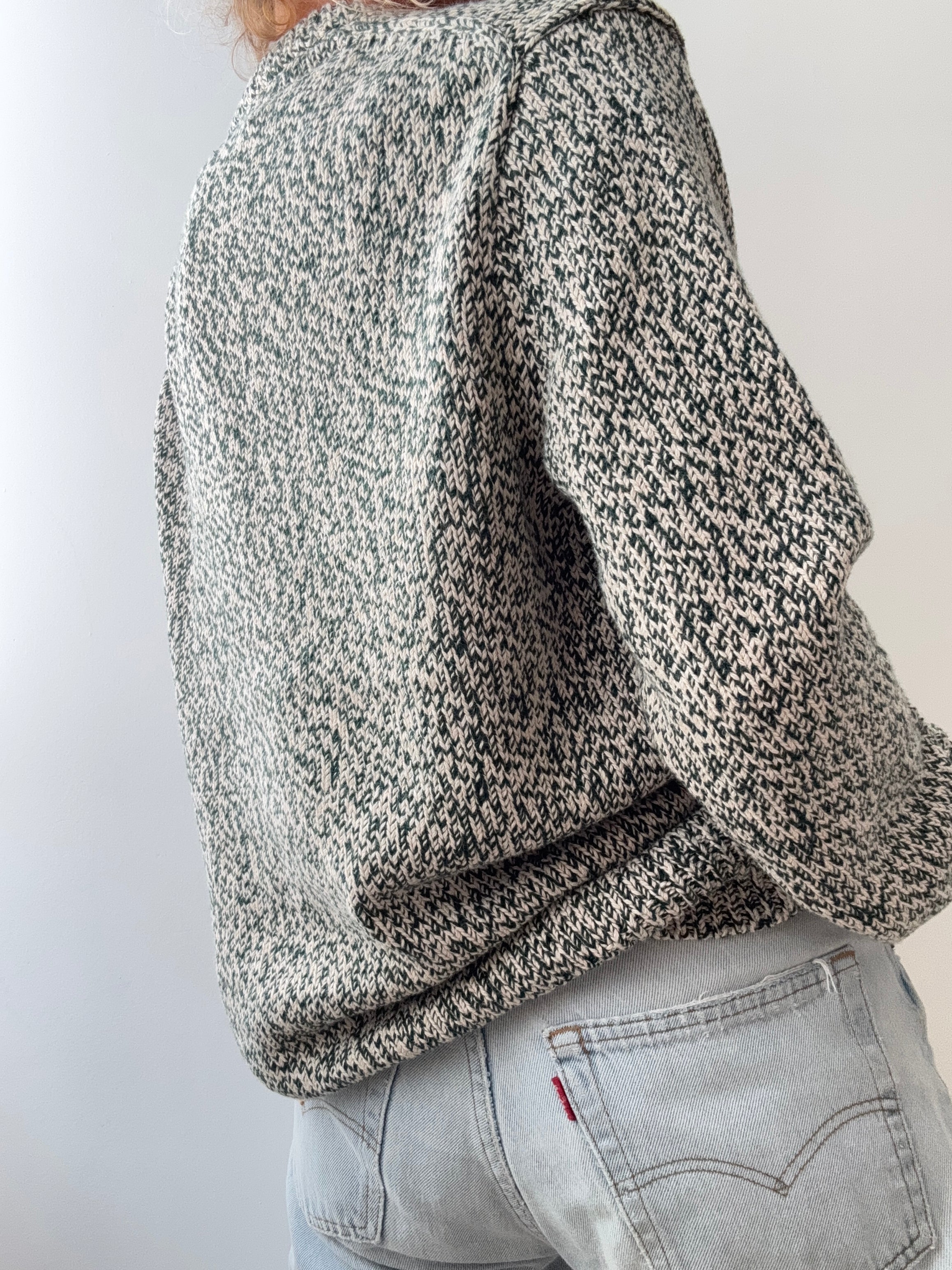 Ralph Lauren Green White Mix Knit | Jumpers
