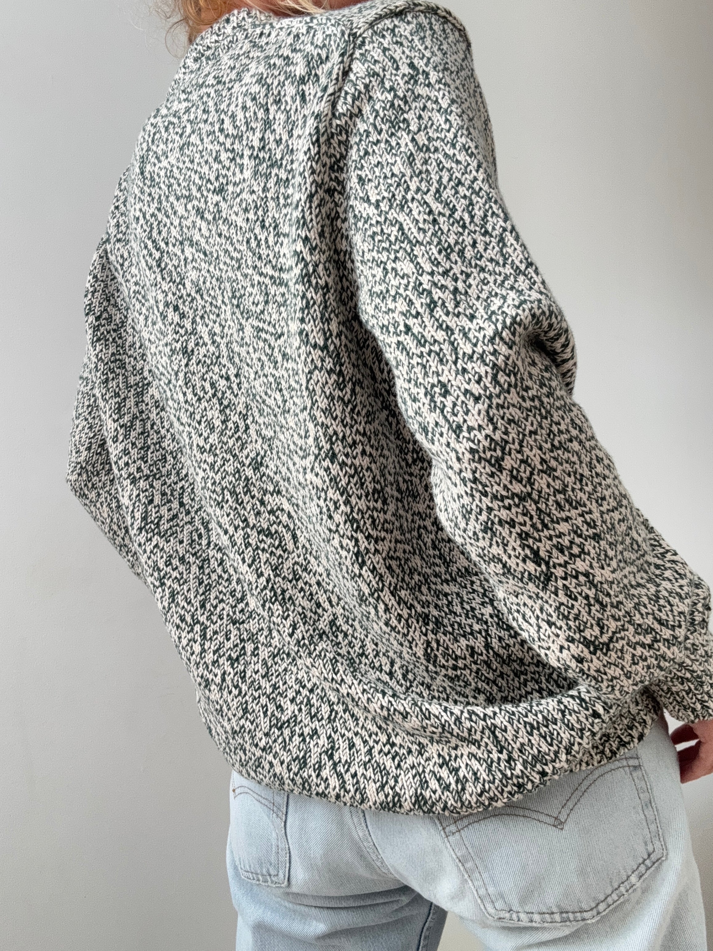 Ralph Lauren Green White Mix Knit | Jumpers