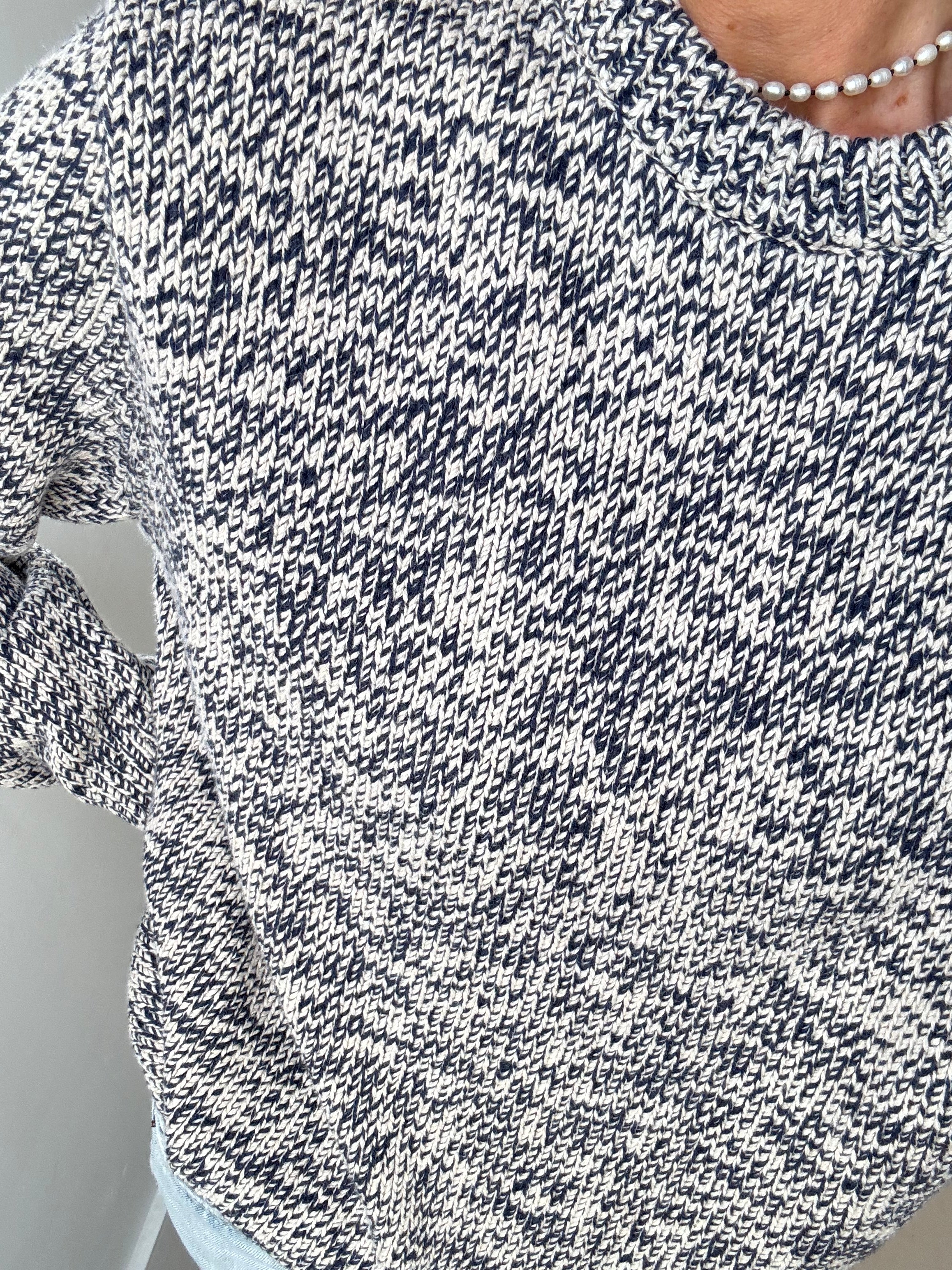 Ralph Lauren Navy White Mix Knit | Jumpers