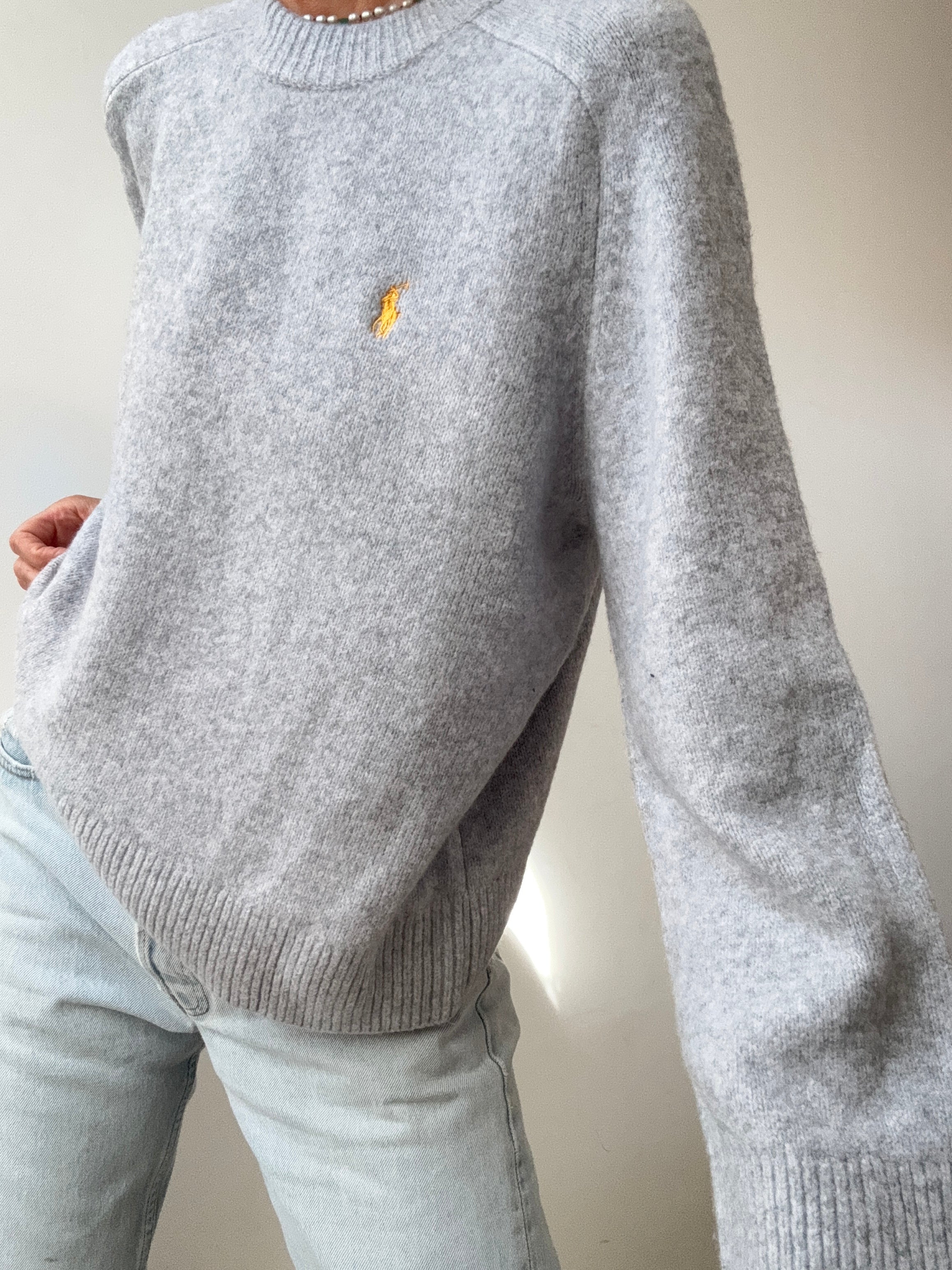 Ralph Lauren Wool Blend Knit Grey Blue | Jumpers