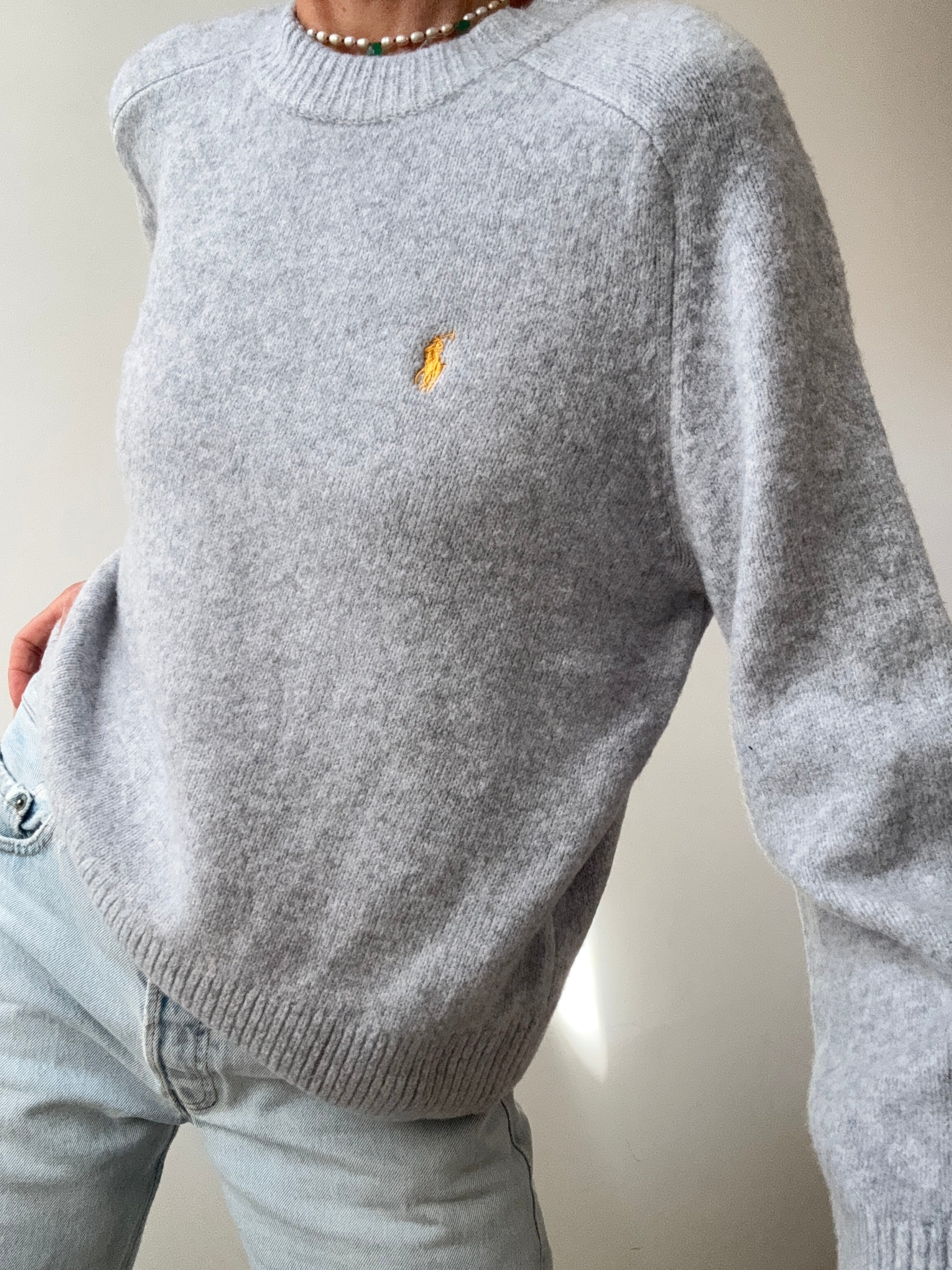 Ralph Lauren Wool Blend Knit Grey Blue | Jumpers