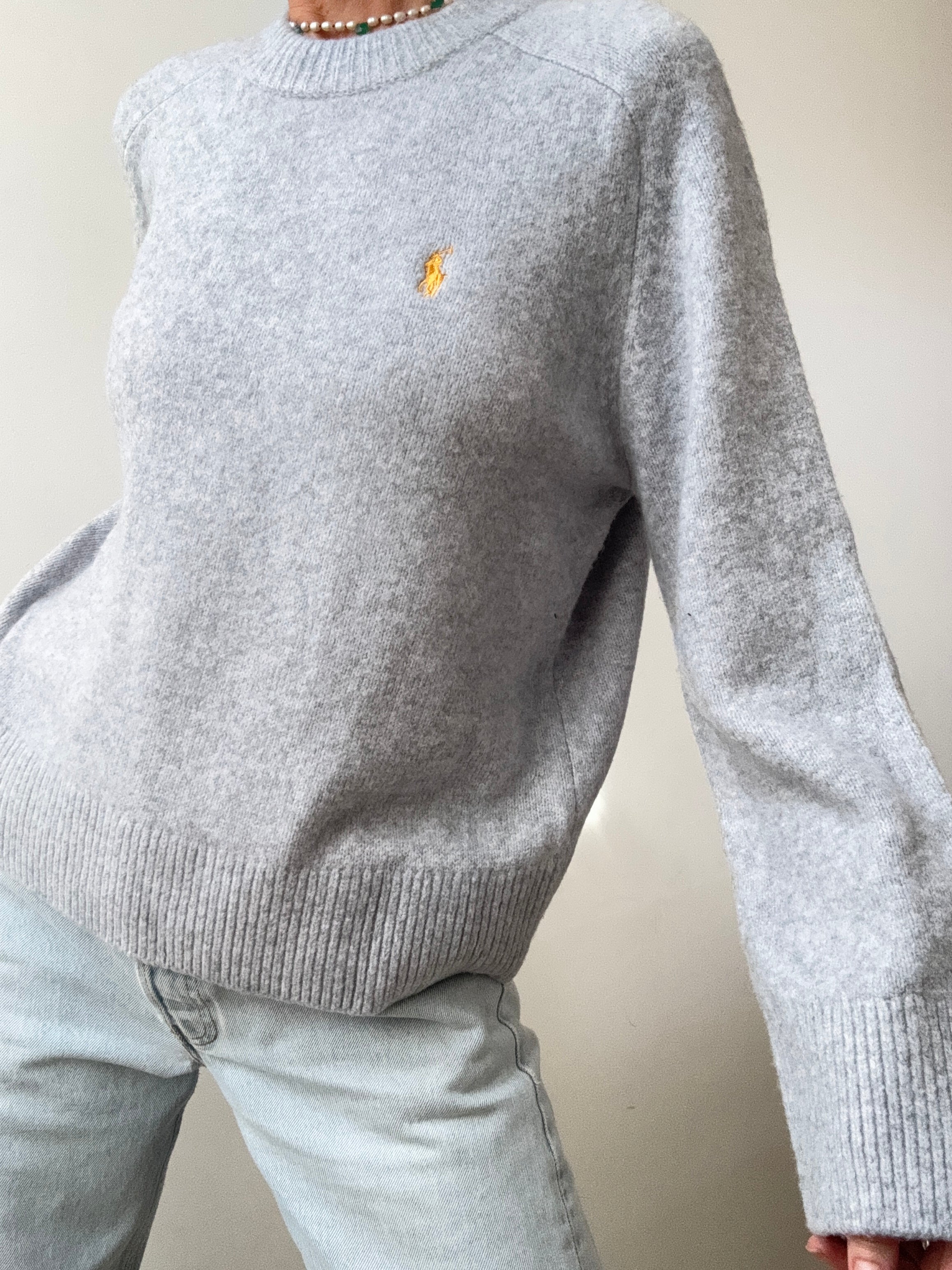 Ralph Lauren Wool Blend Knit Grey Blue | Jumpers