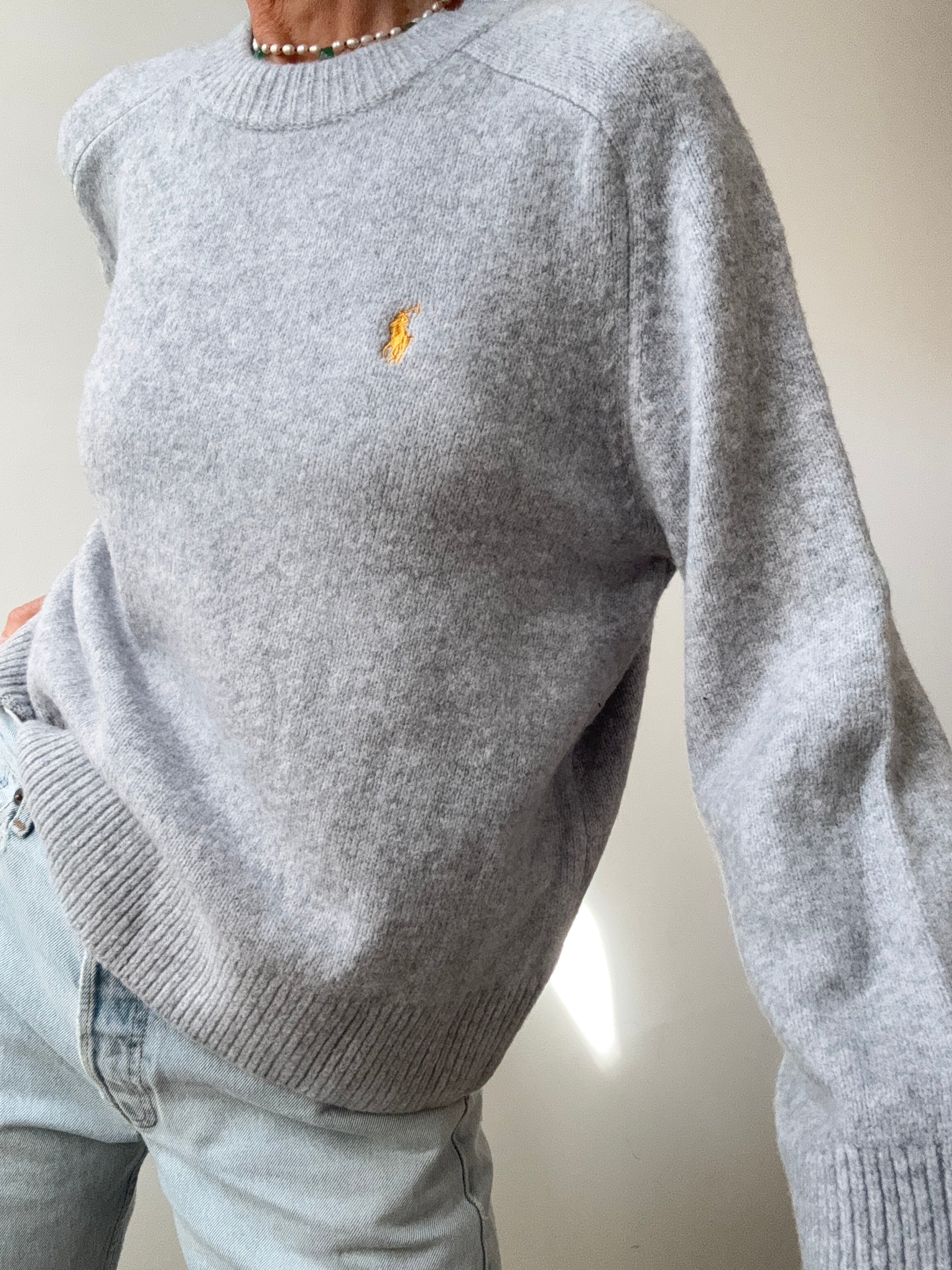 Ralph Lauren Wool Blend Knit Grey Blue | Jumpers