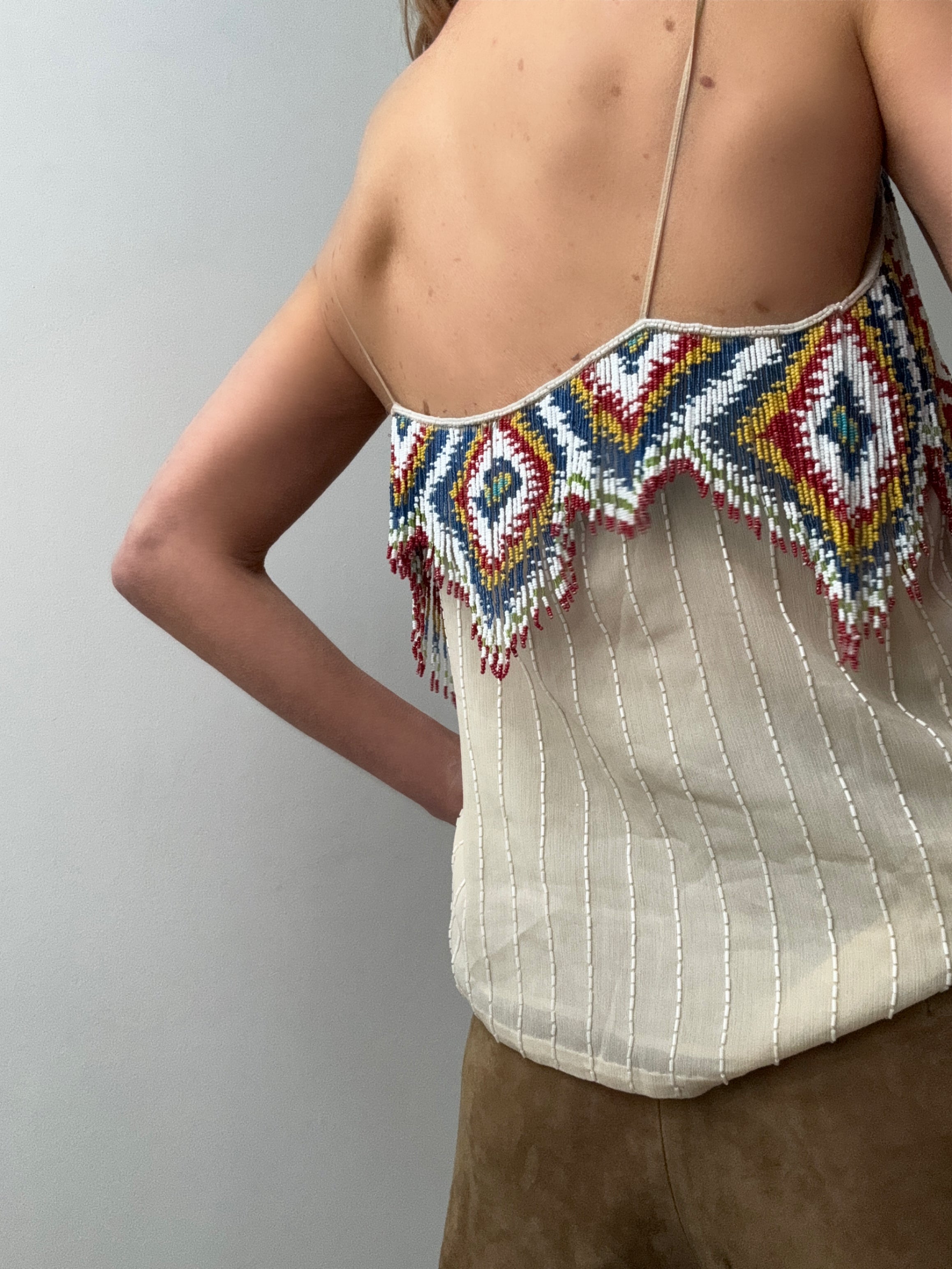 Ralph Lauren Tops Tassel Fringe Beaded Top