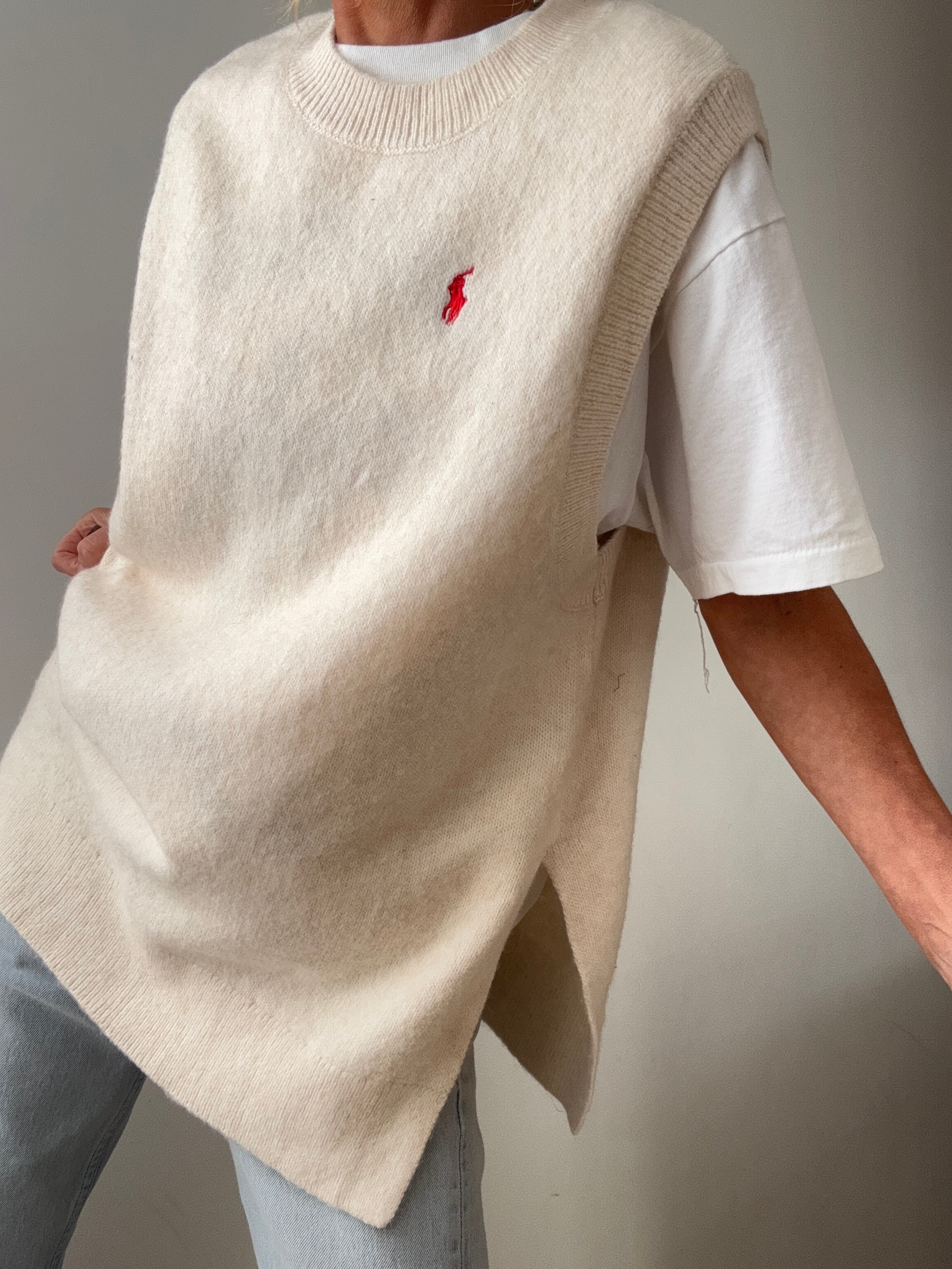 Ralph Lauren Open Side Vest Cream | Vests