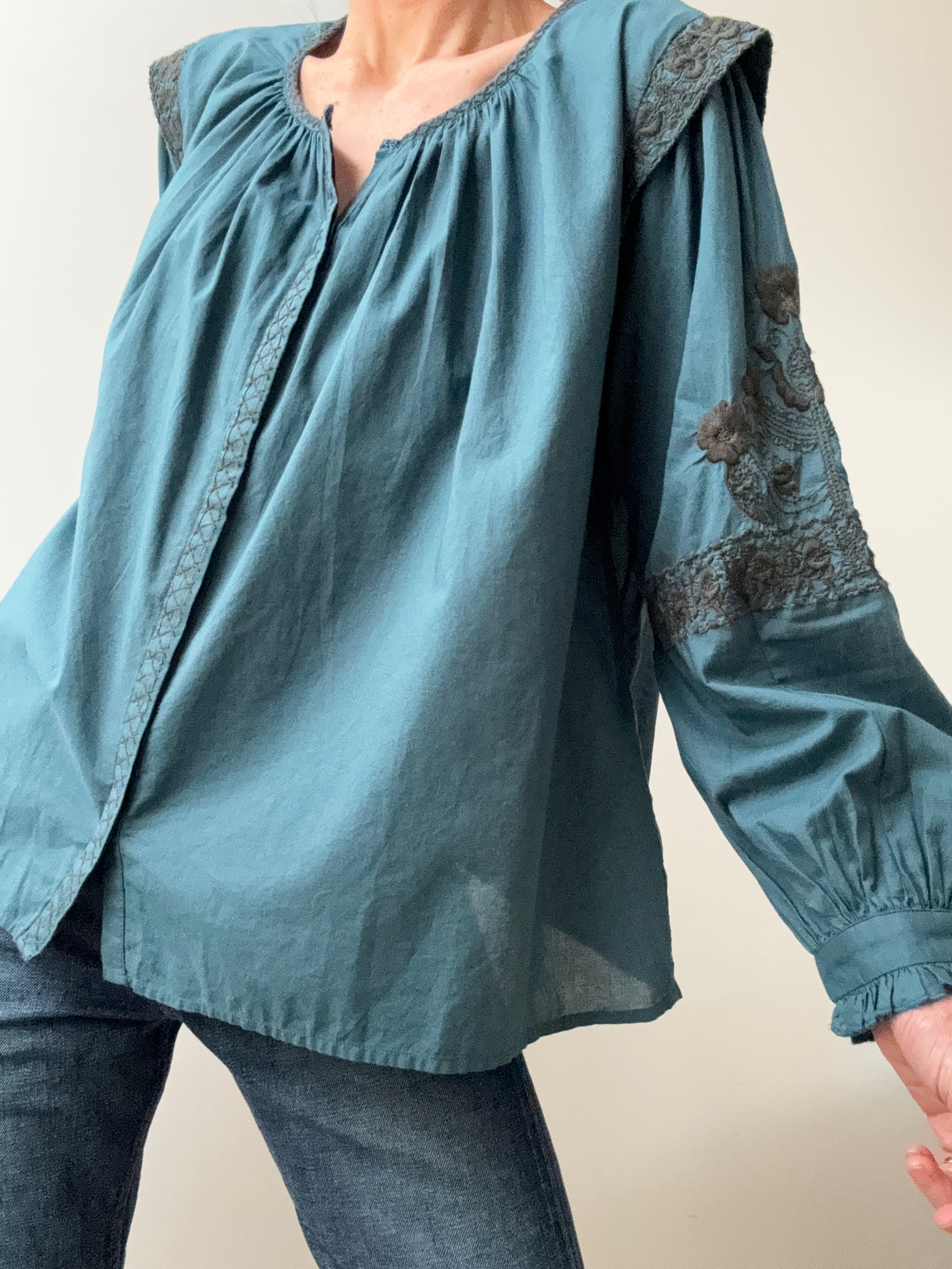 Rapsodia Blouses Rapsodia Embroidered Blouse Teal