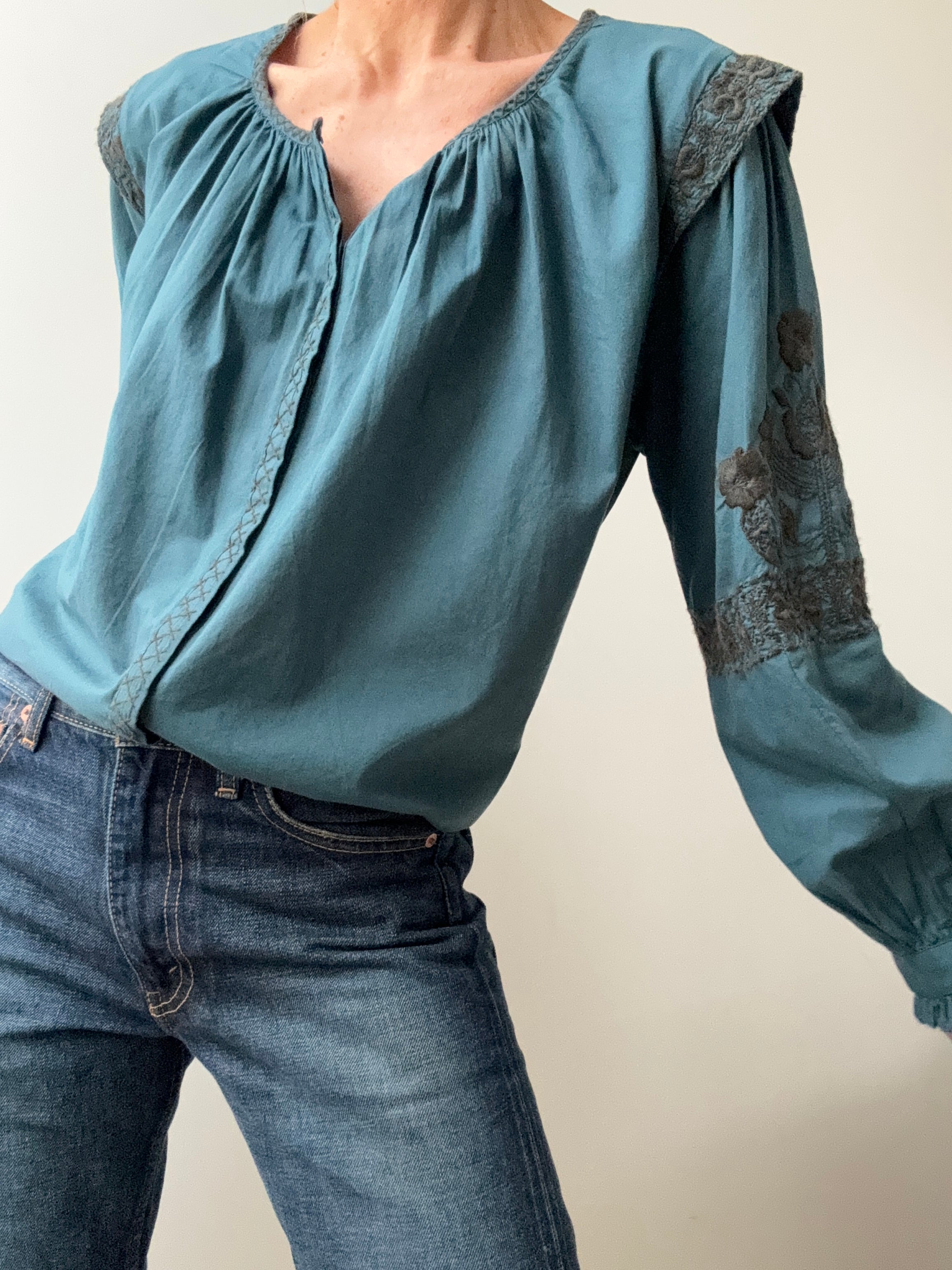 Rapsodia Blouses Rapsodia Embroidered Blouse Teal