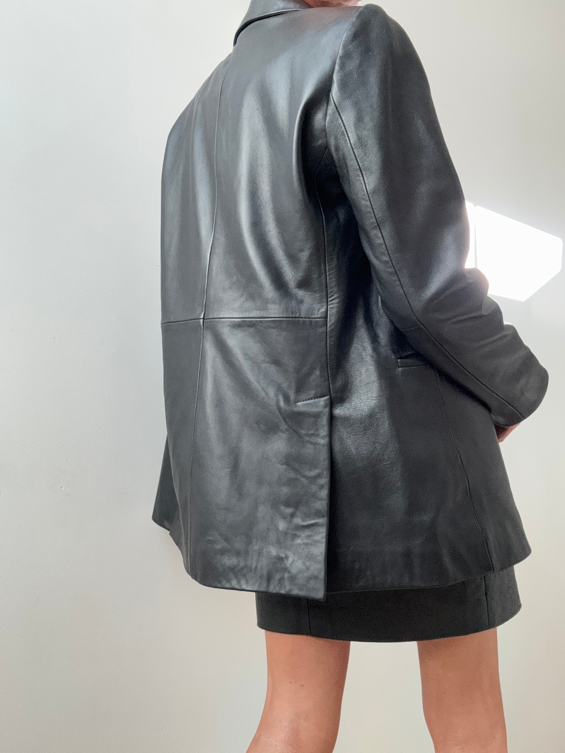 Reformation Veda Dalia Relaxed Leather Blazer | Jackets