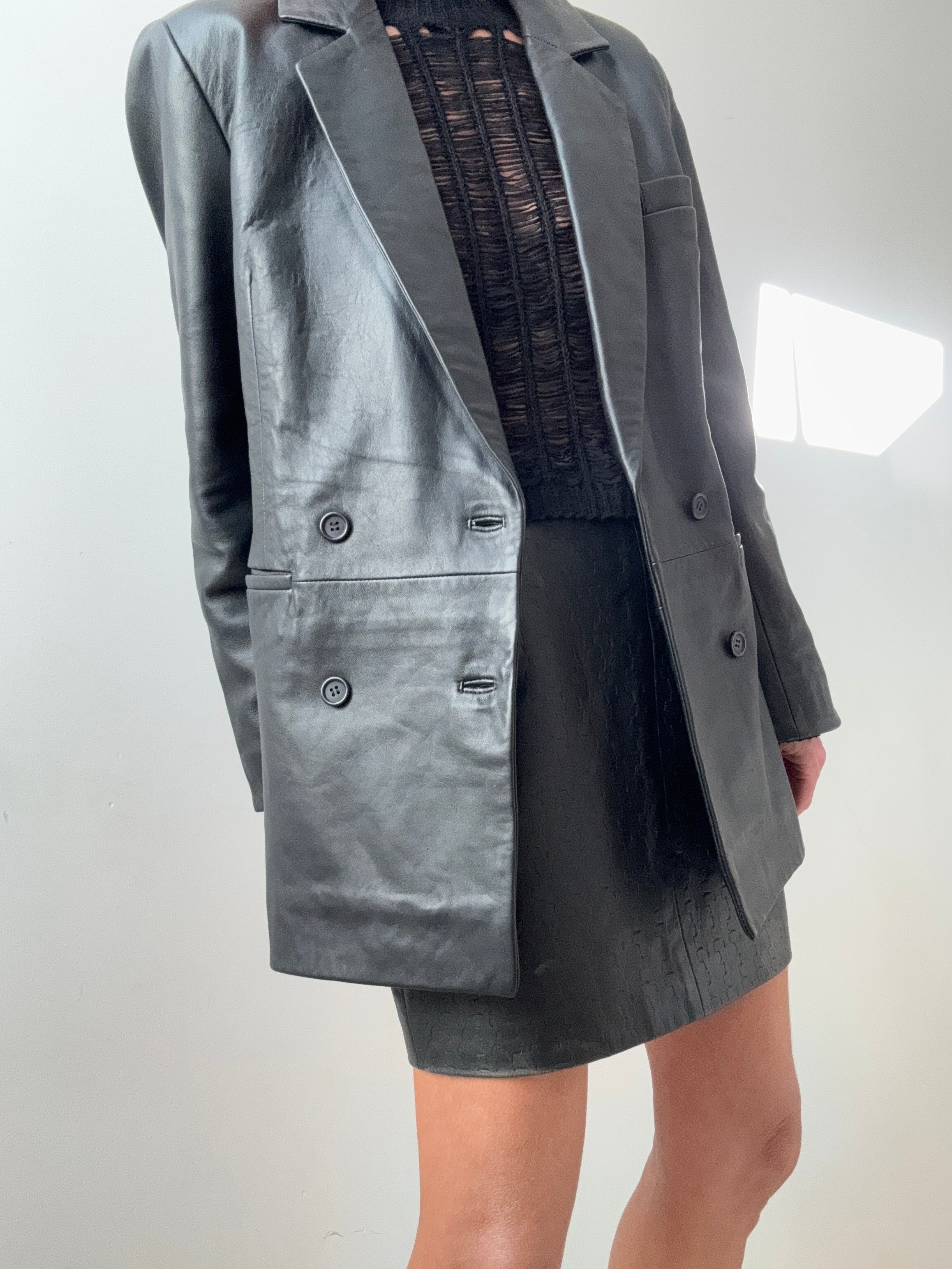 Reformation Veda Dalia Relaxed Leather Blazer | Jackets