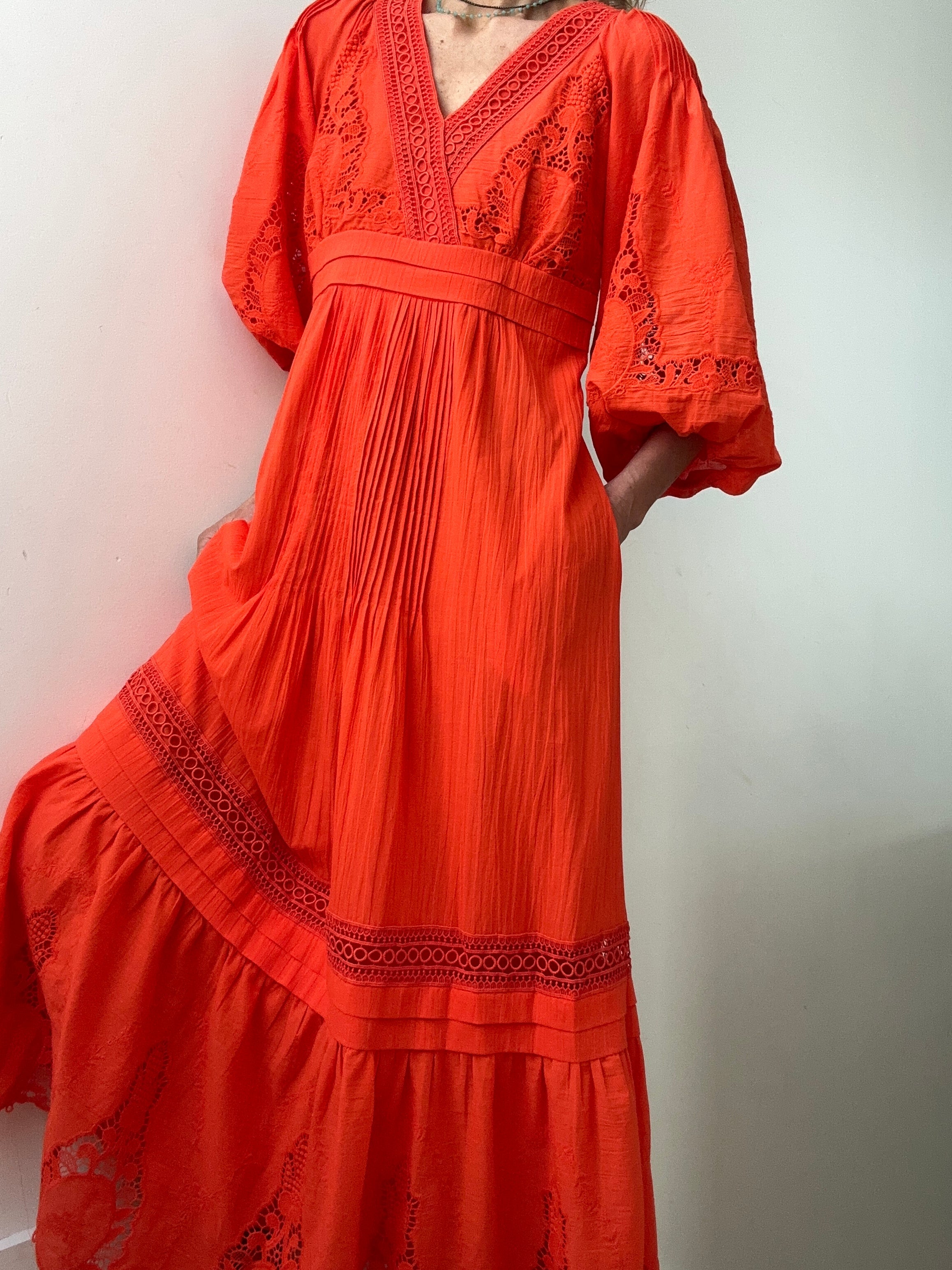 Derhy Vestido Largo Petunia Mandarina Jetsetbohemian