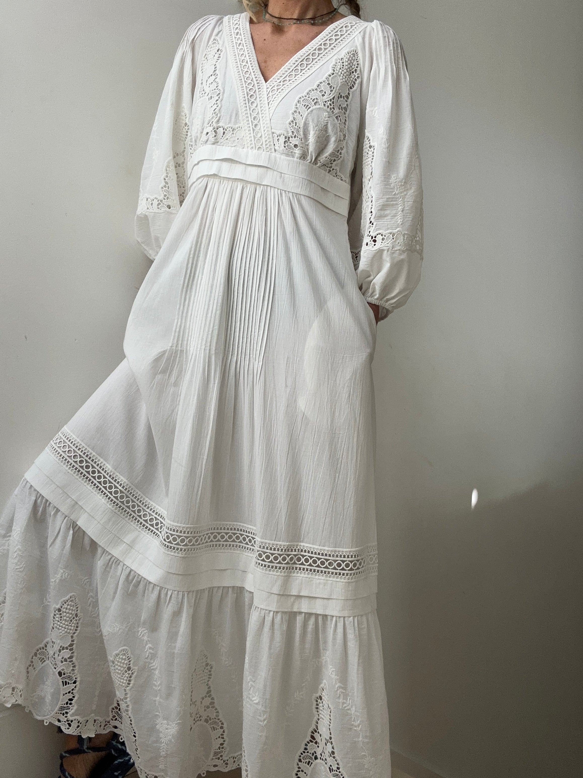 Derhy Vestido Largo Petunia Blanco Jetsetbohemian