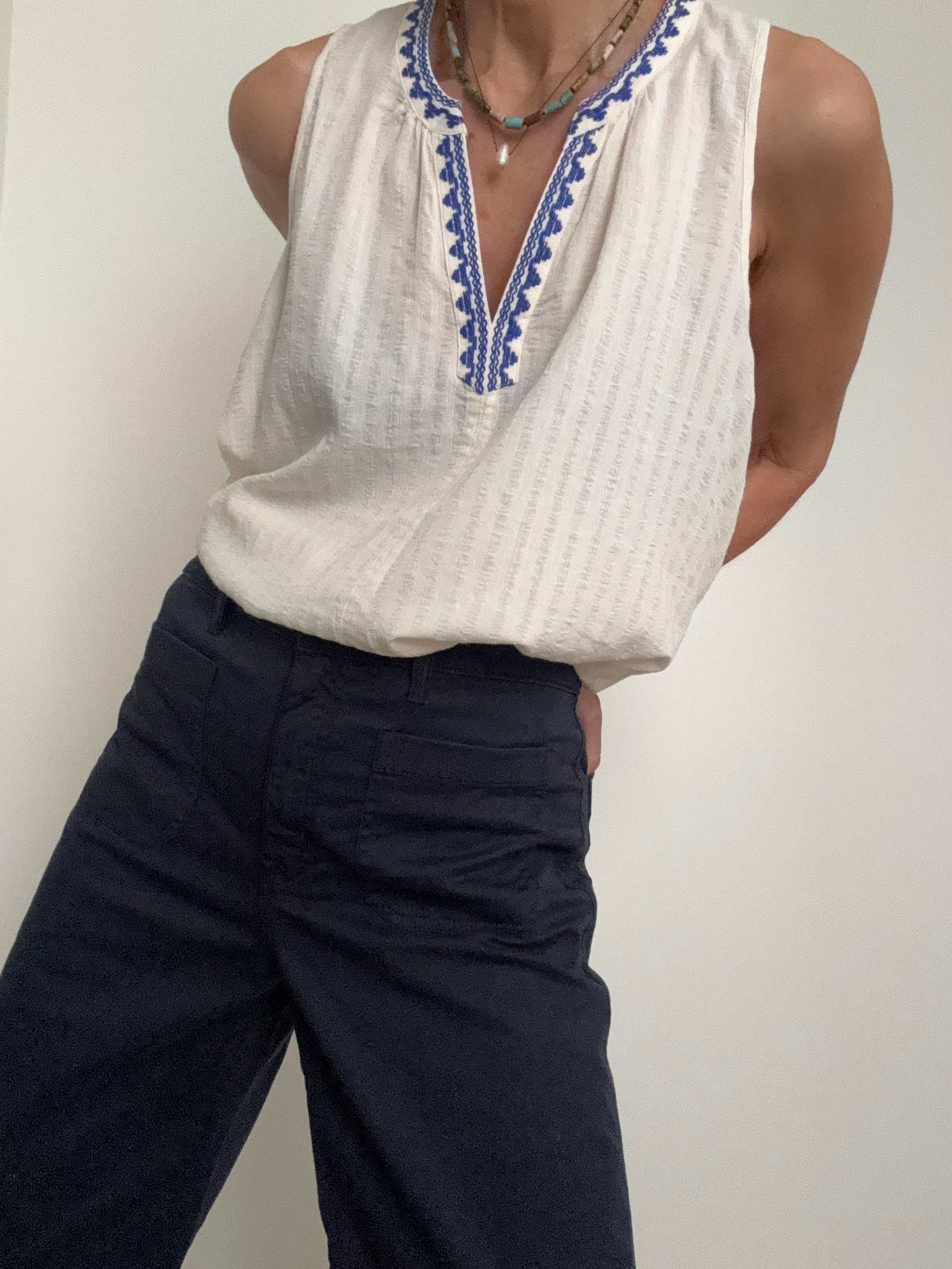 Scotch and Soda Tops Tape Detail Tank Top