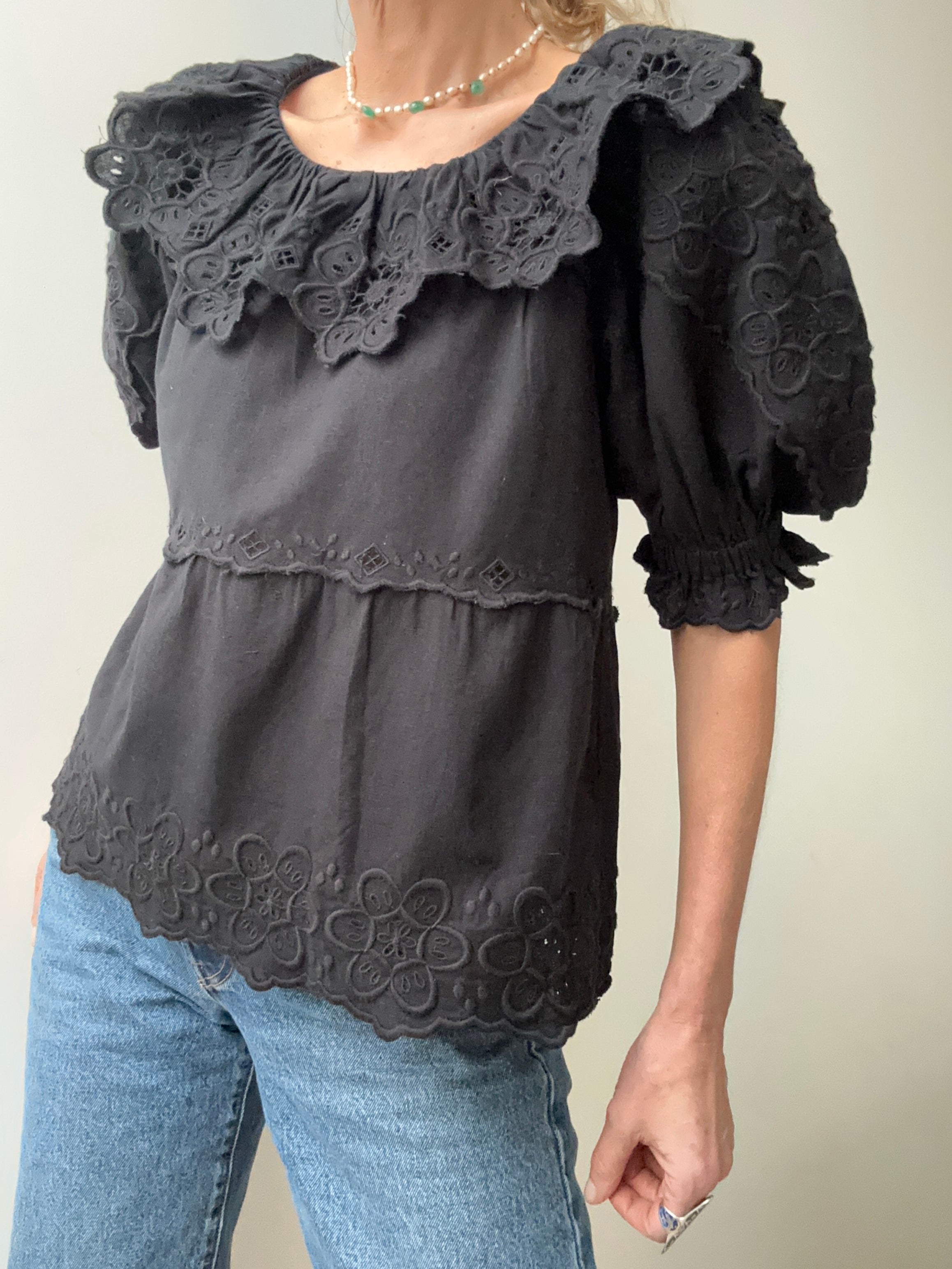 Sea Blouses Sea NY Broderie Anglaise Round Neck Blouse