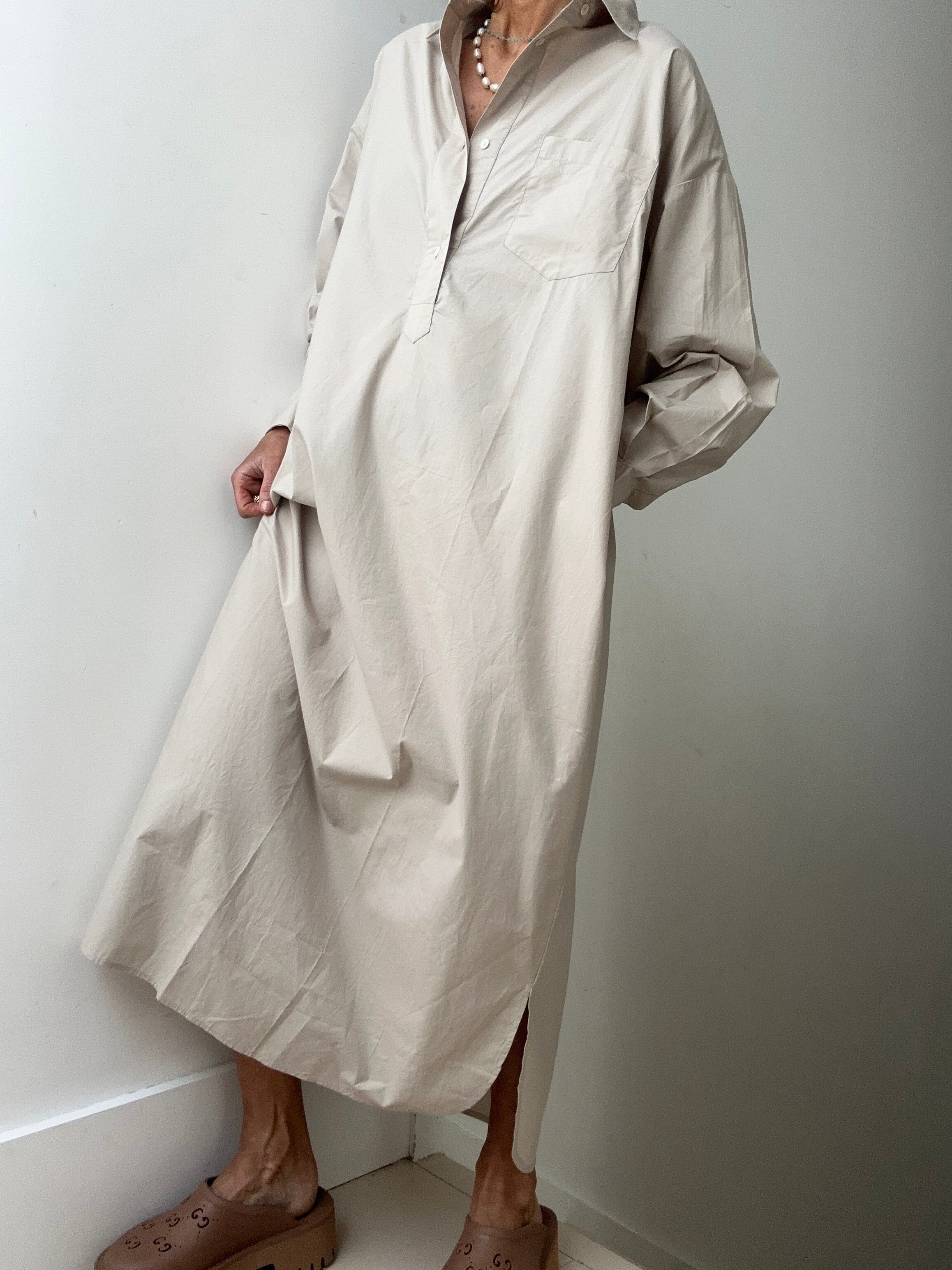 Skall Studio Dresses Skall Studio Edgar Shirtdress Light Grey