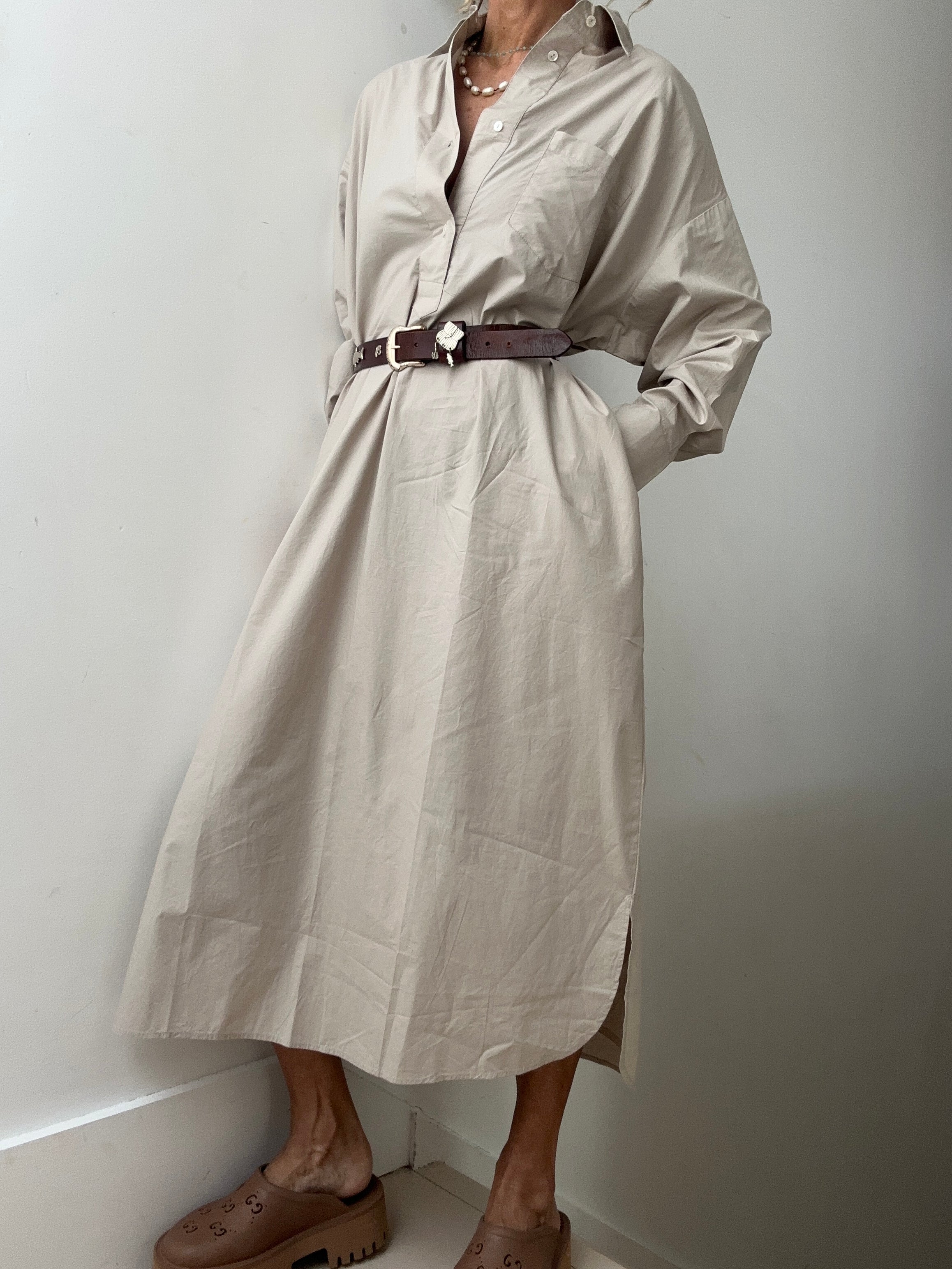 Skall Studio Dresses Skall Studio Edgar Shirtdress Light Grey