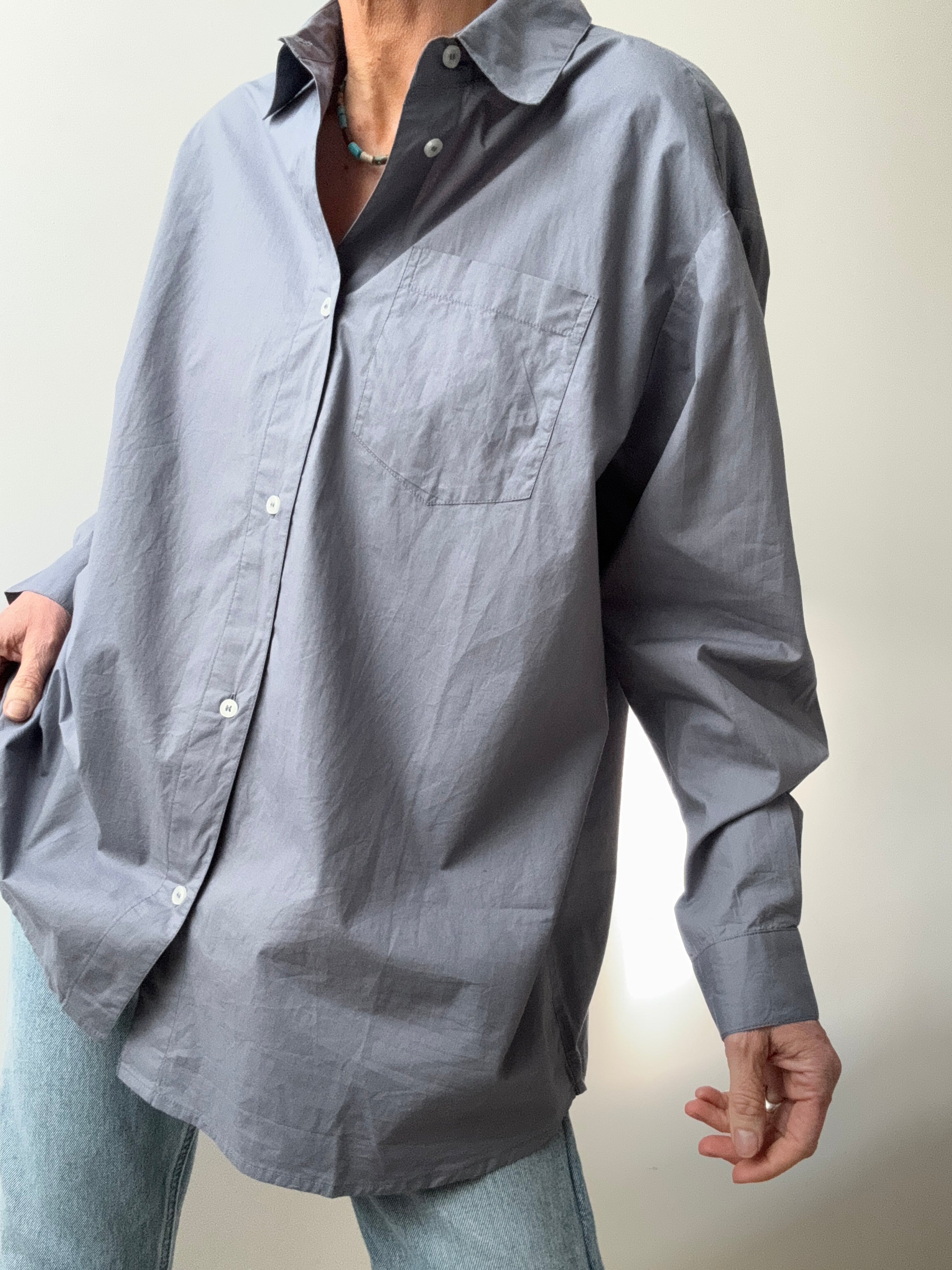 Skall Studio Shirts Organic Cotton Edgar Shirt Cloud Grey