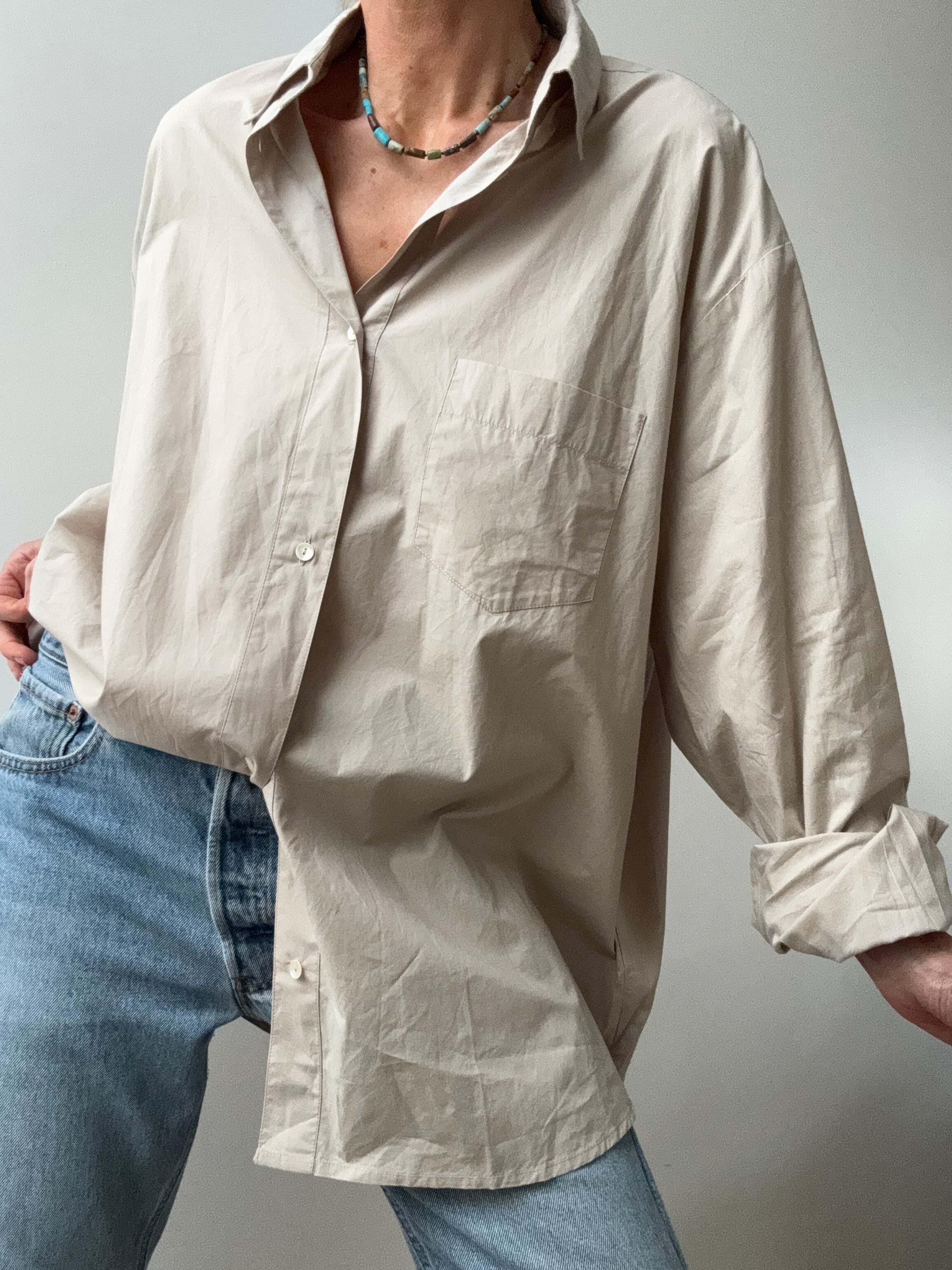 Skall Studio Shirts Organic Cotton Edgar Shirt Light Grey