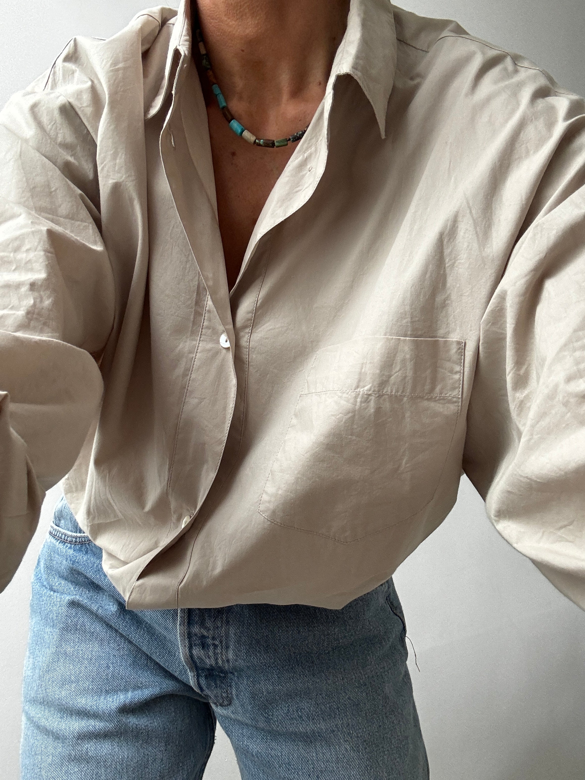 Skall Studio Shirts Organic Cotton Edgar Shirt Light Grey